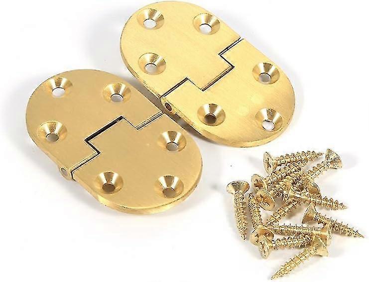 Brass Folding Tray Hinge 2-Pack with Screws for Cabinet, Office, and Dining Table Use