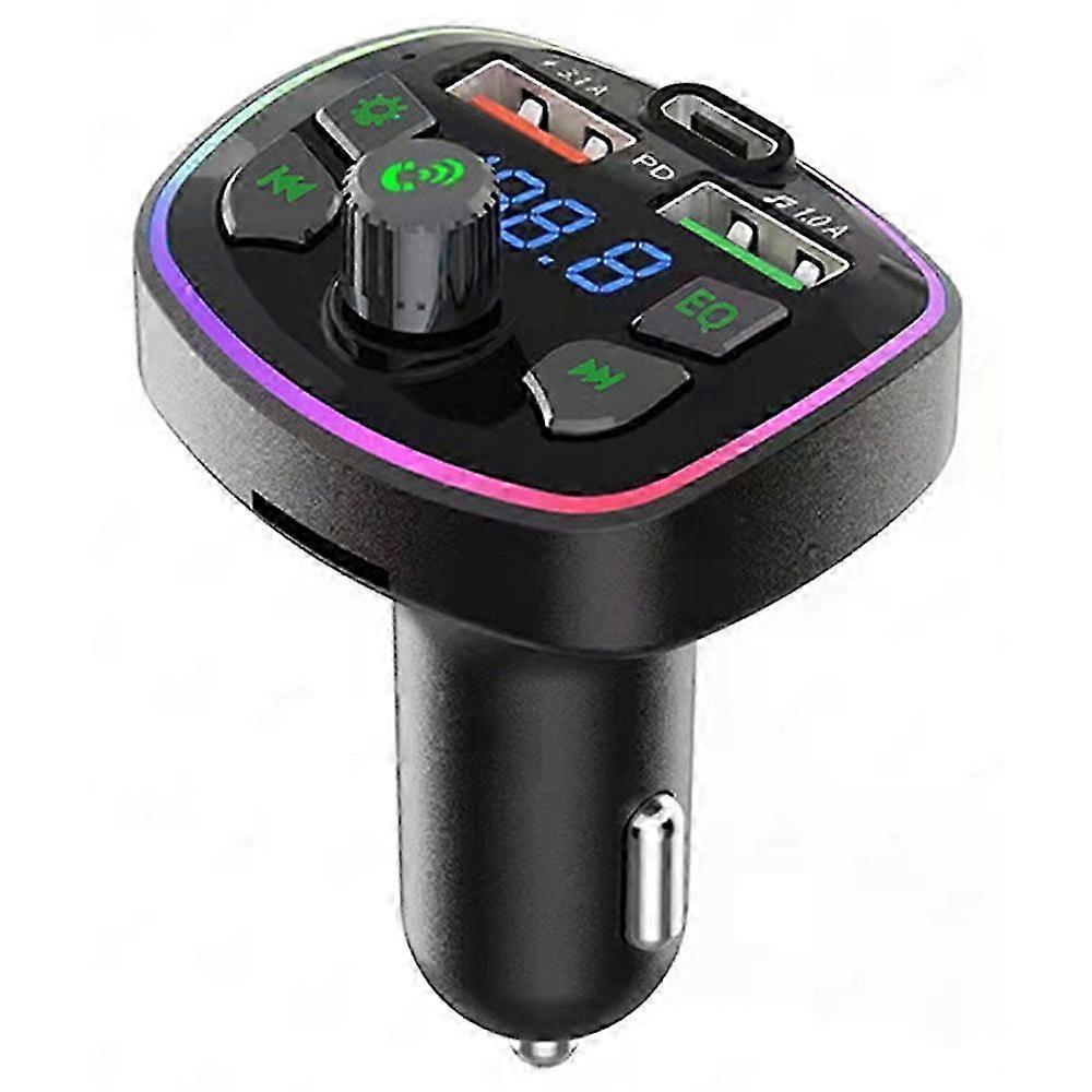 Wireless Bluetooth FM Transmitter for Car with Dual USB Chargers & LED Light