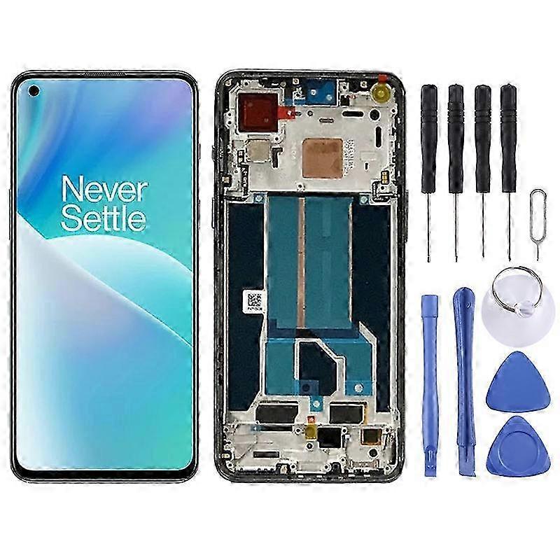 Amoled Lcd Screen For Oneplus Nord 2t Cph2399 Cph2401 Digitizer Full Assembly With Frame (black)