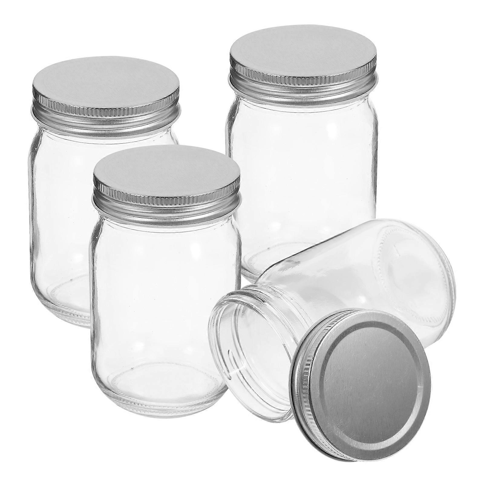 Glass Storage Jars With Lids Sealed Preservation Easy Cleaning 4Pcs