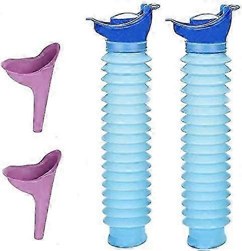 Emergency Toilet Urinal Outdoor Urine Bottle Funnel, 4pcs Shrinkable Mobile Toilet Potty Pee For Men, Women And Kids Urination Device