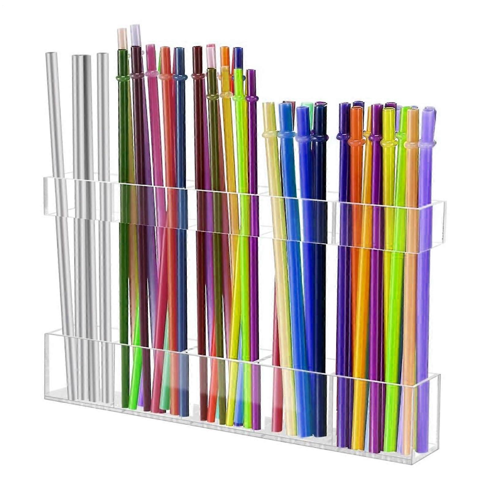 Acryl drinking straw holder, selfadhesive storage, transparent chopsticks organizer