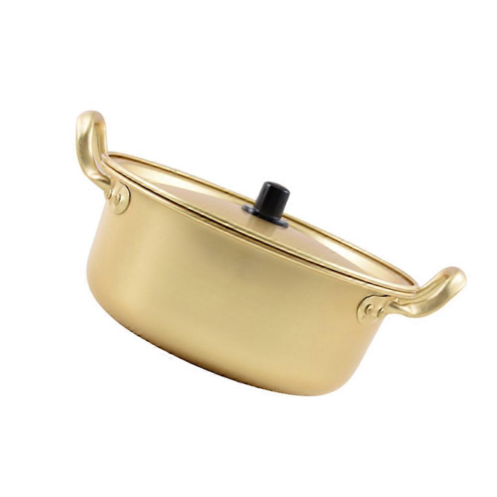 Aluminum Cooking Pot Multi Function Open Fire Heating Health Stew Noodle Pot Golden 20cm For Home Kitchen 1Set