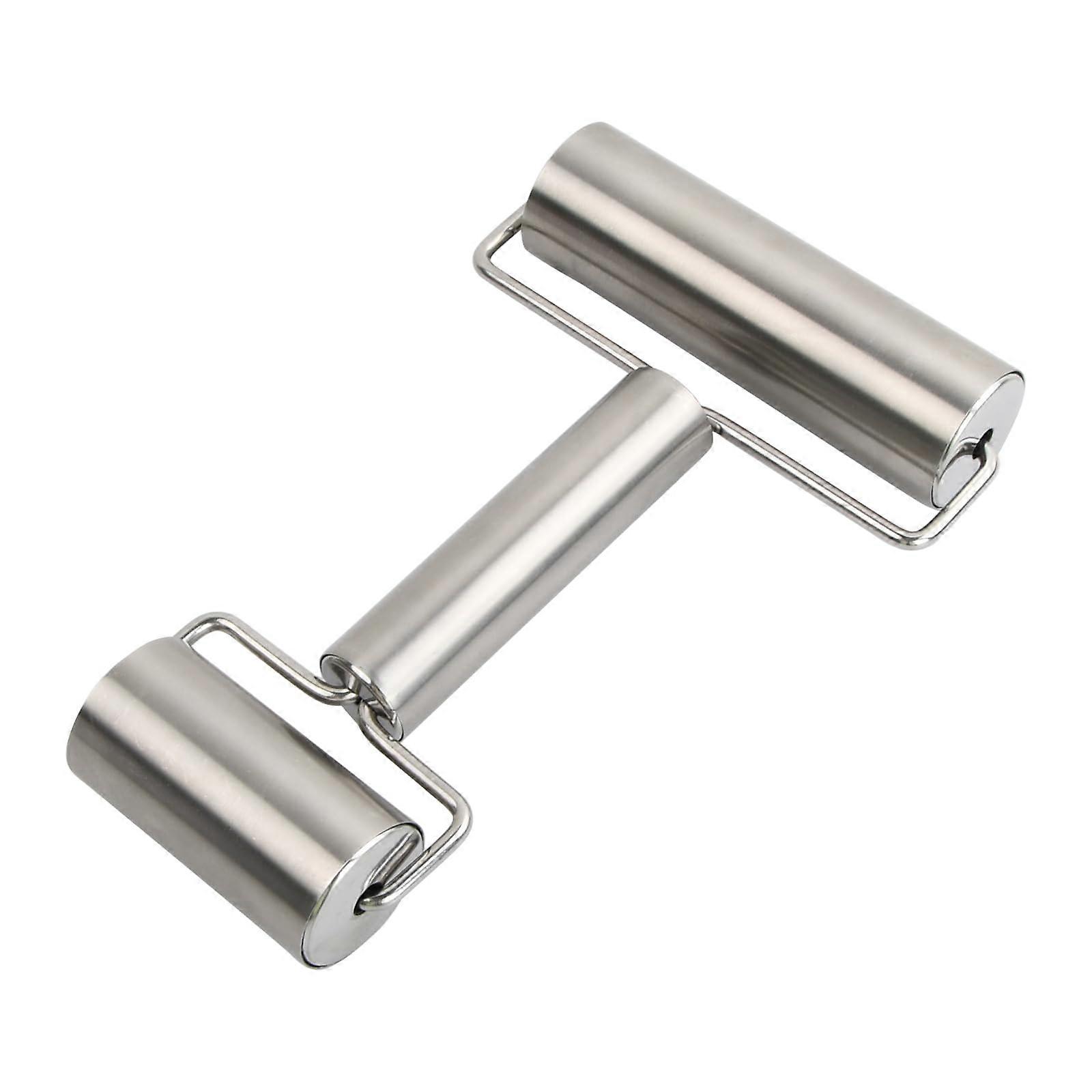 Rolling Pin Set - Stainless Steel Mini Rolling Pin with Handle, Non-Stick for Egg Tarts, Biscuits, Dumpling Skin, Pizza