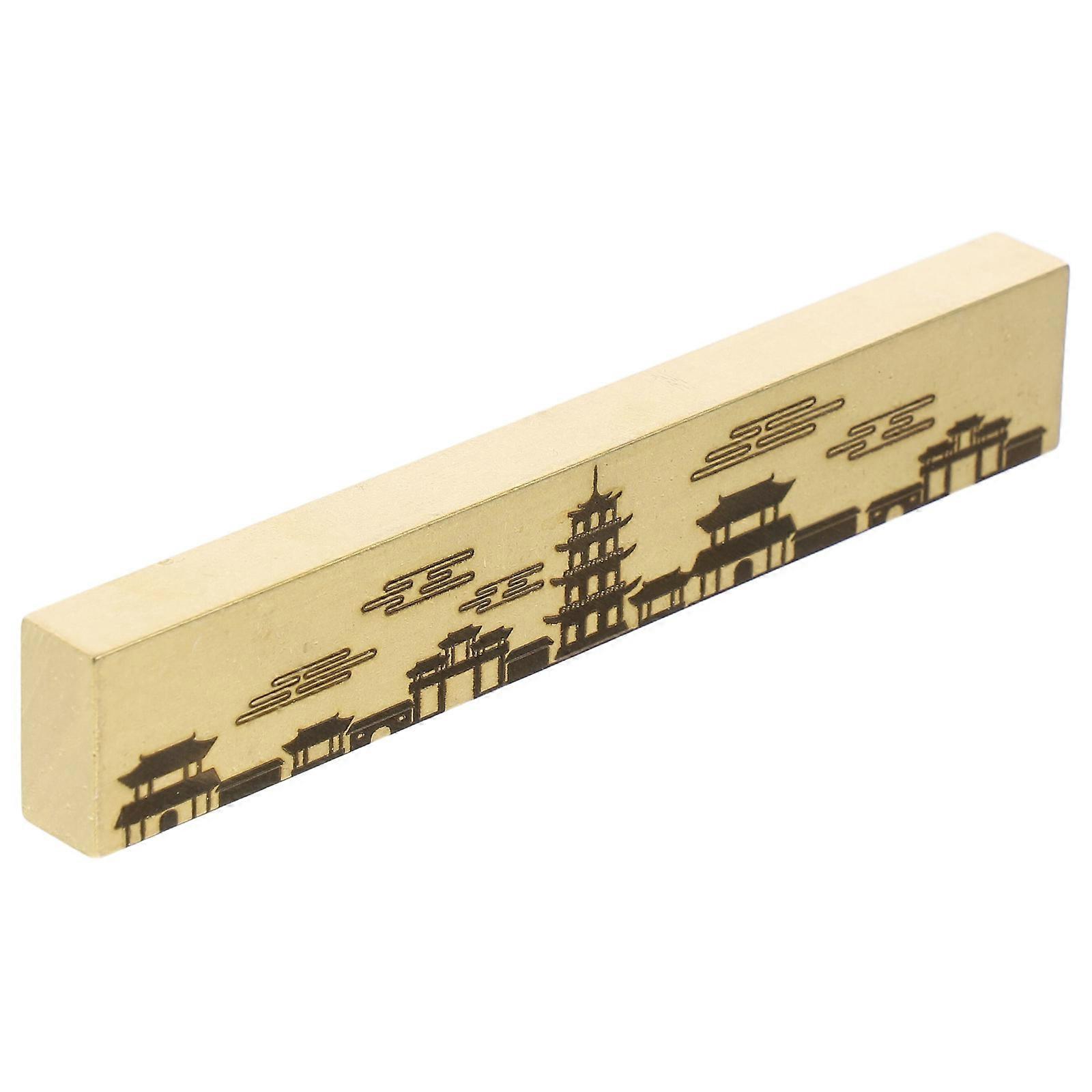 Rectangular Brass Calligraphy Paperweight for Writing Practice, Heavy Paper Holder, Traditional Chinese Art Supply