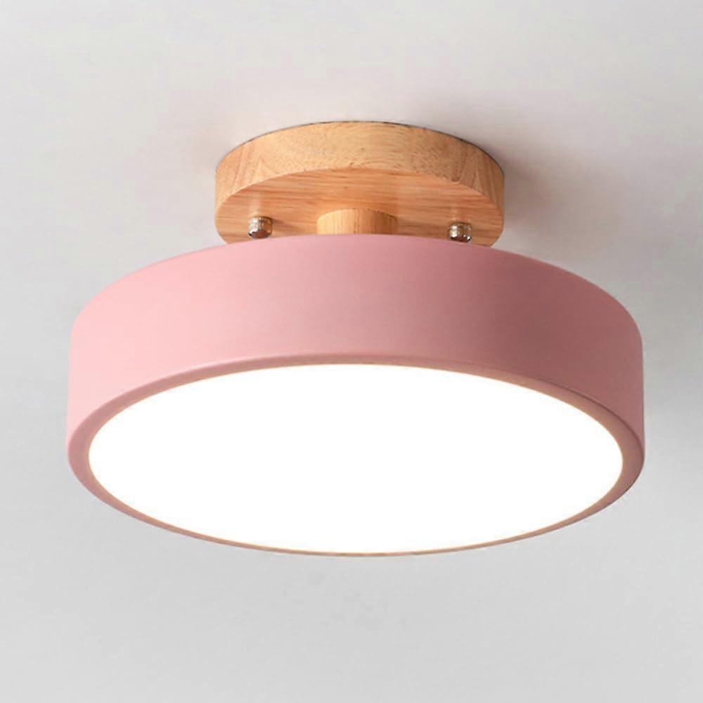 LED Ceiling Lamp Flat Round Panel, 3 Colours Dimmable, Pink, Energy Efficient