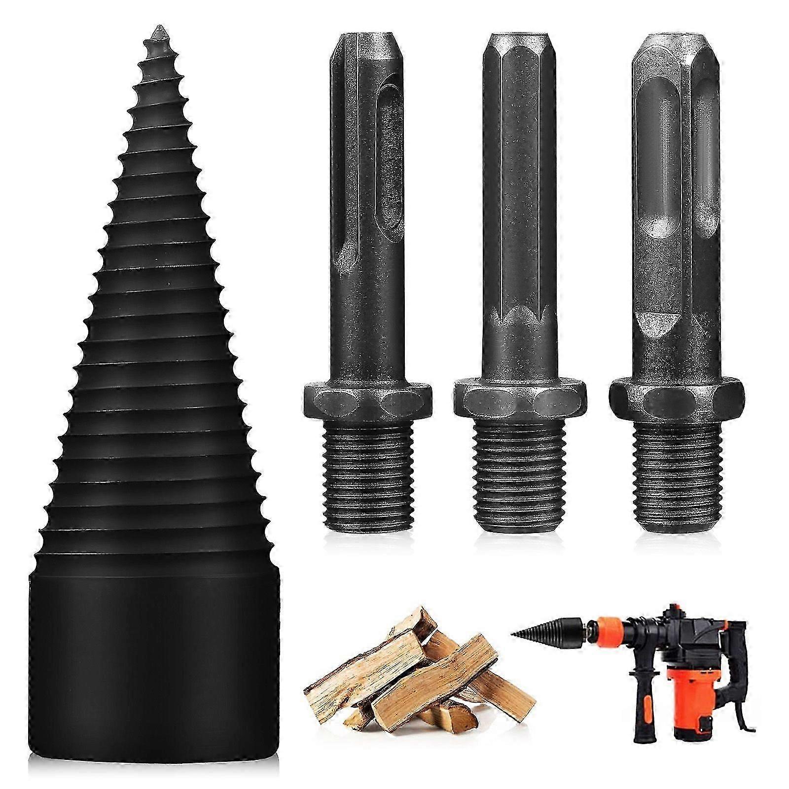 4 Pcs Wood Splitting Drill Bits Log Splitter Drill Bit Firewood Splitting Drill Bit Wood Splitter Drill Bit Steel Drill Bits