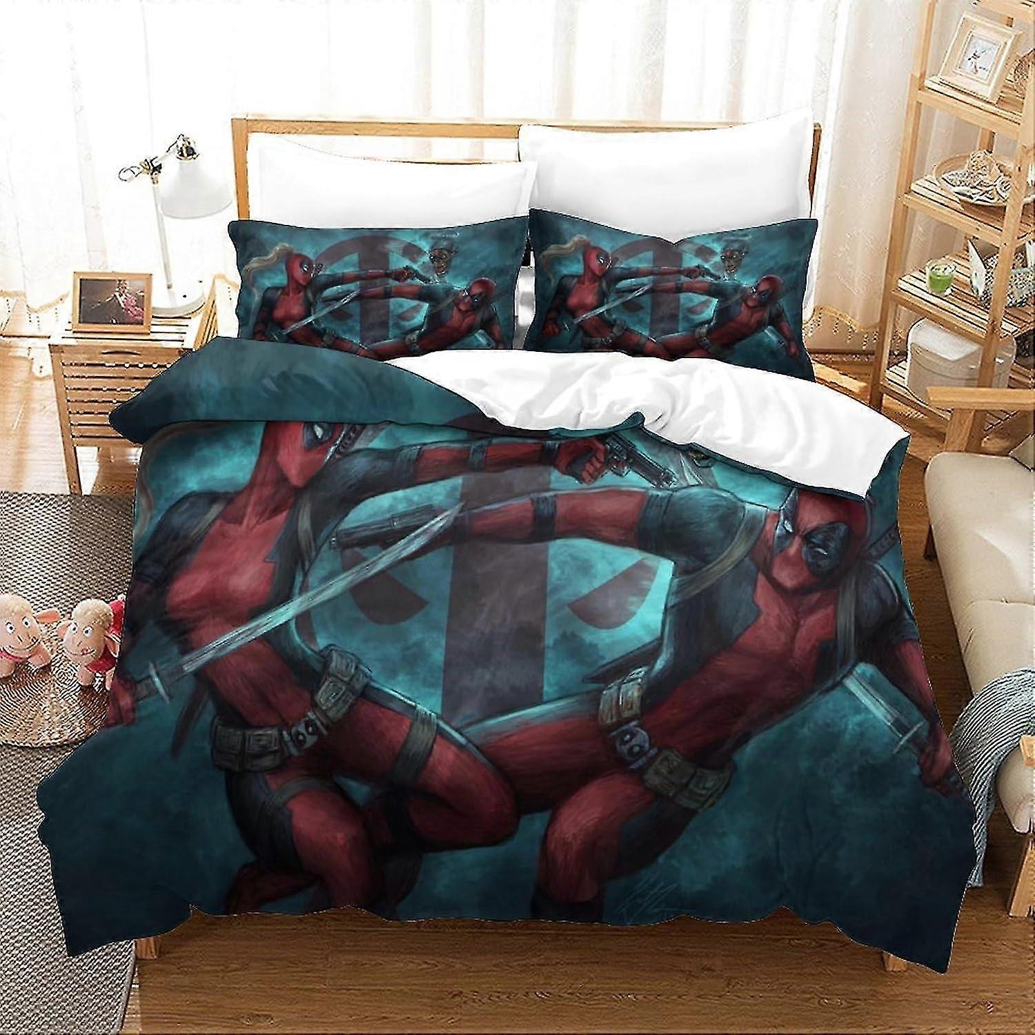 Superheroes Printed Microfibre Zip Duvet Cover Bedding Set 3 Piece Suitable for a Popular Brand