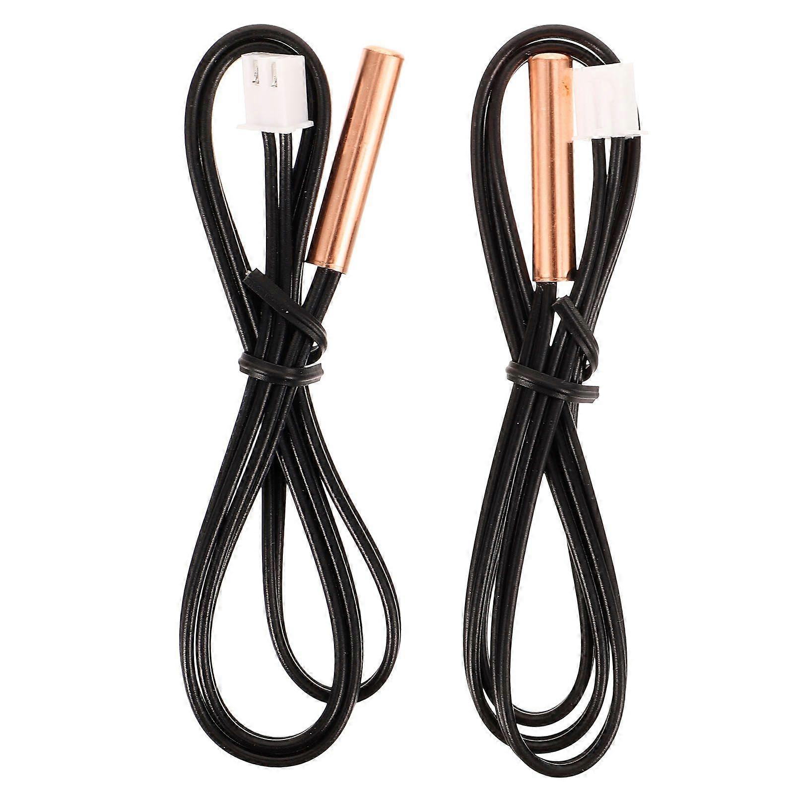 2pcs Air Conditioner Temperature Sensor Air Conditioner Accessory Thermistor Probe(10K Copper Head)