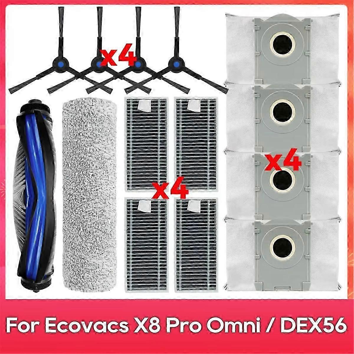 For X8 PRO OMNI / DEX56 Spare Parts Accessories Main Side Brush Hepa Filter Mop Cloth Dust Bag Kit Replacement