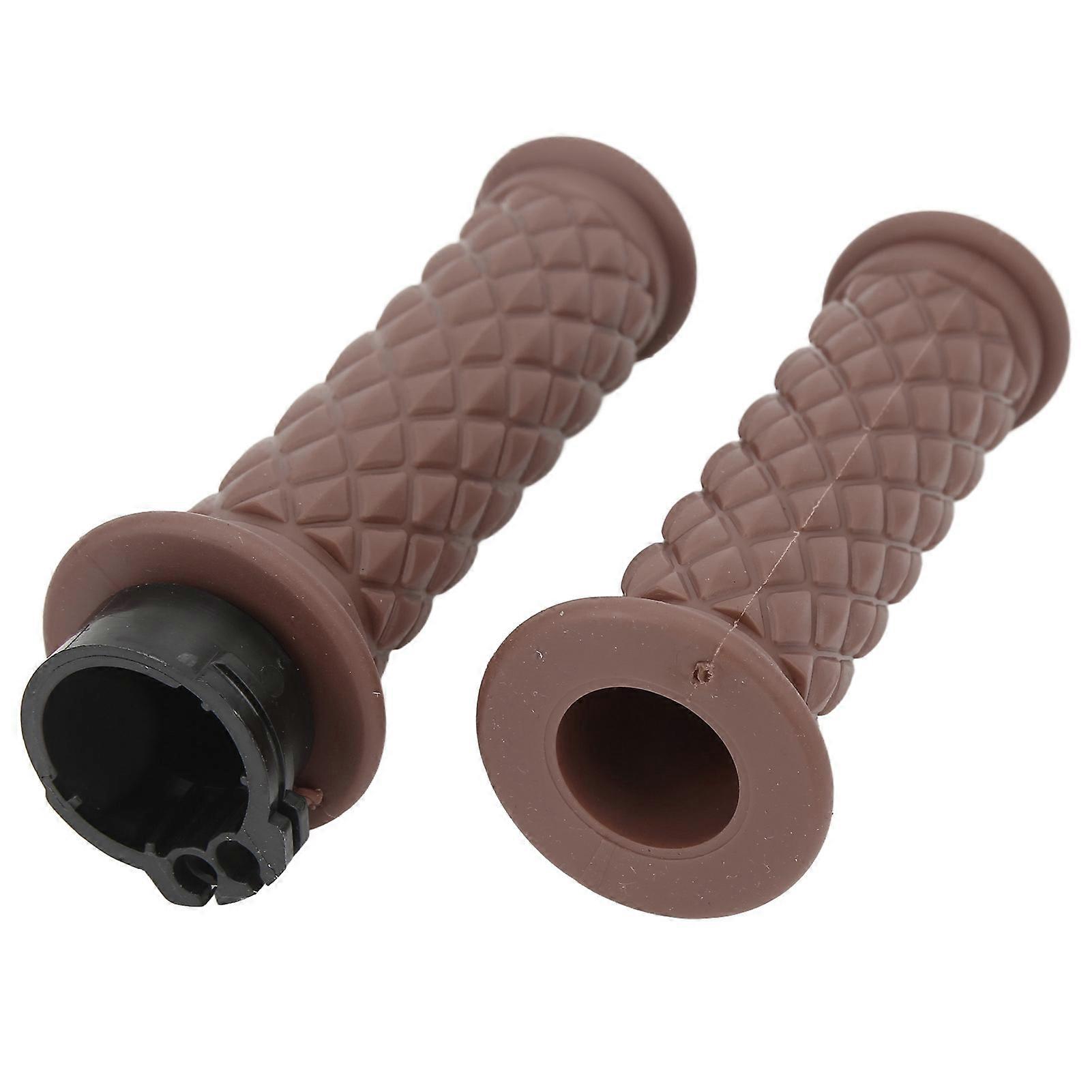 1 Pair Motorcycle Handle Grip 25mm Left Right Universal Throttle Handle Replacement for CBR600RR CBR1000RR Brown 