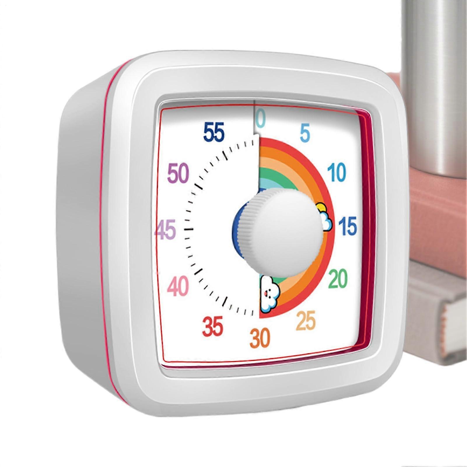 60Minute Visual Timer  Kids Timer Countdown Clock, Classroom Tool for Offices, Meetings, Home, Cooking, Exams, White