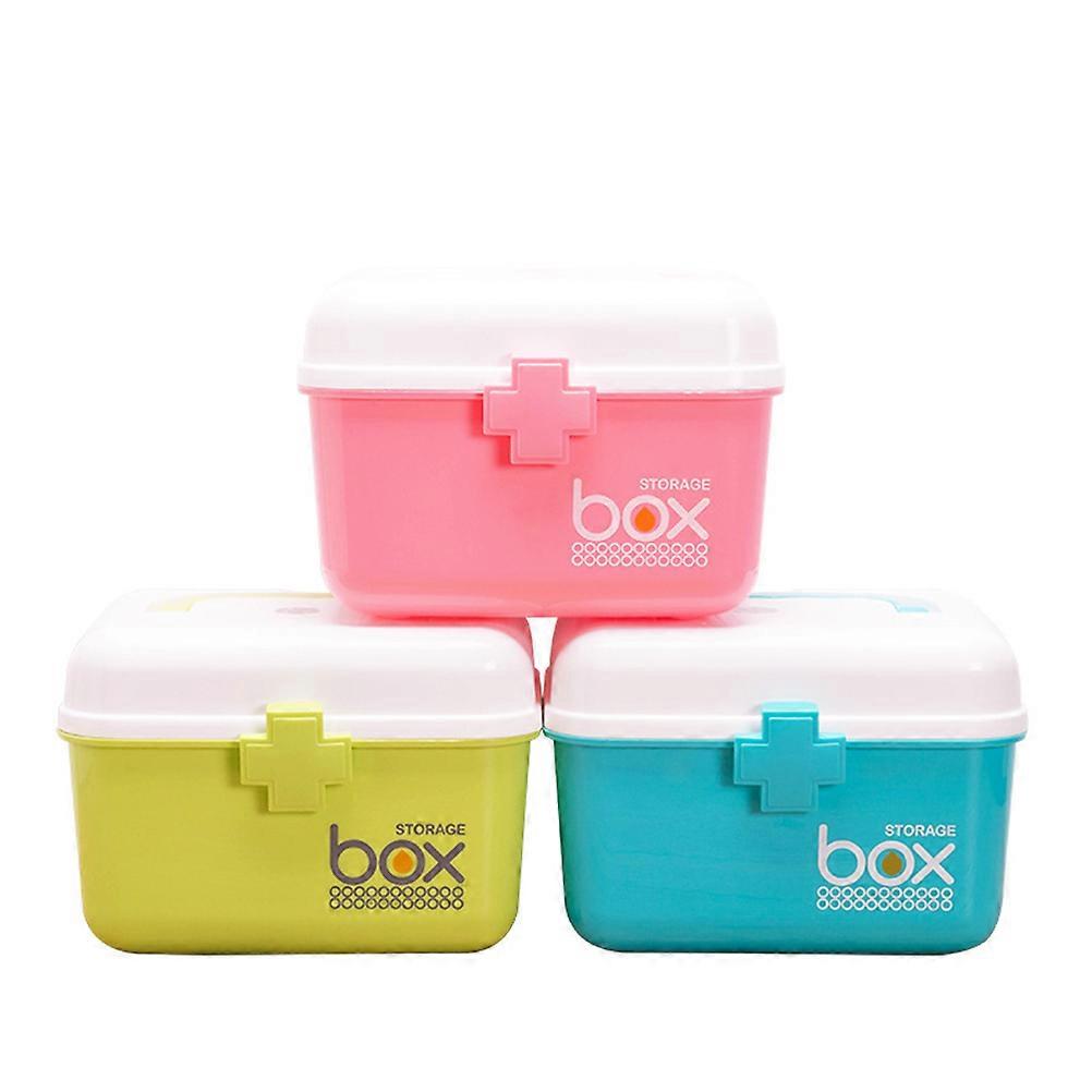 Pill Case Compartments Organization Box For Home Use Shockproof Square Design 1Set