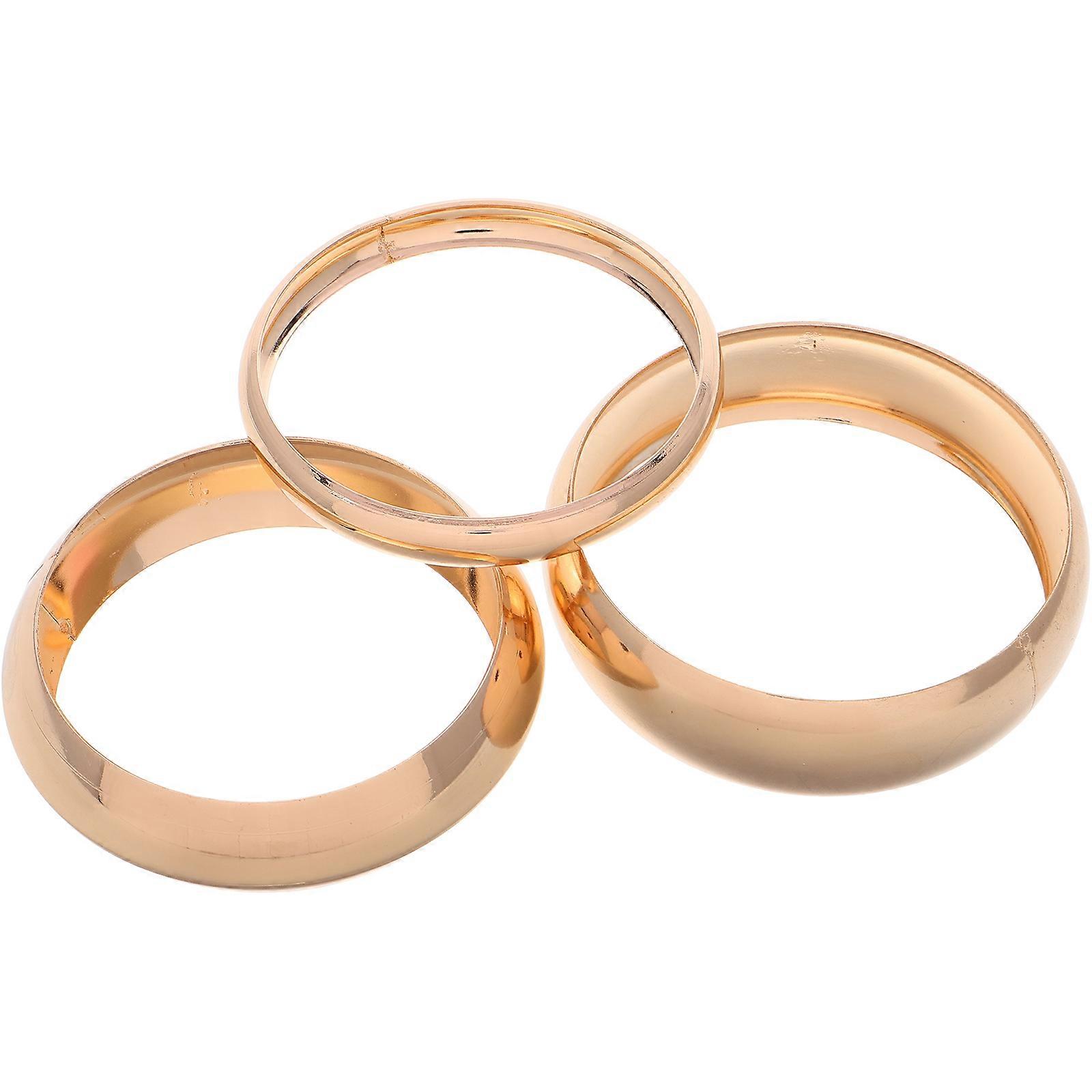 Golden Iron Bracelets for Women with Bold Chunky Design and Durable Material 3pcs Stackable Bangle