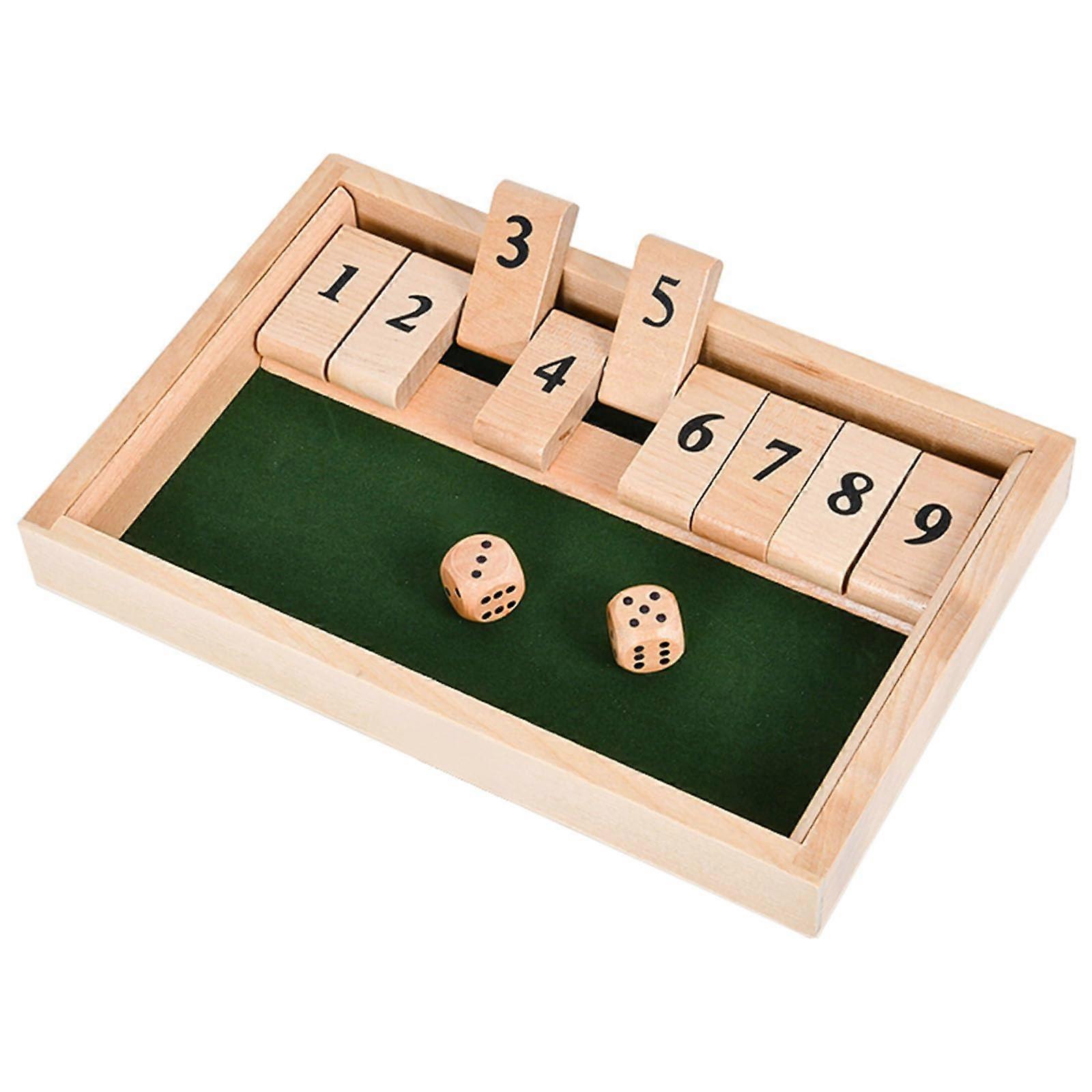 Shut The Box 9 Classic Wooden Dice Game Home Table Game 2 Players