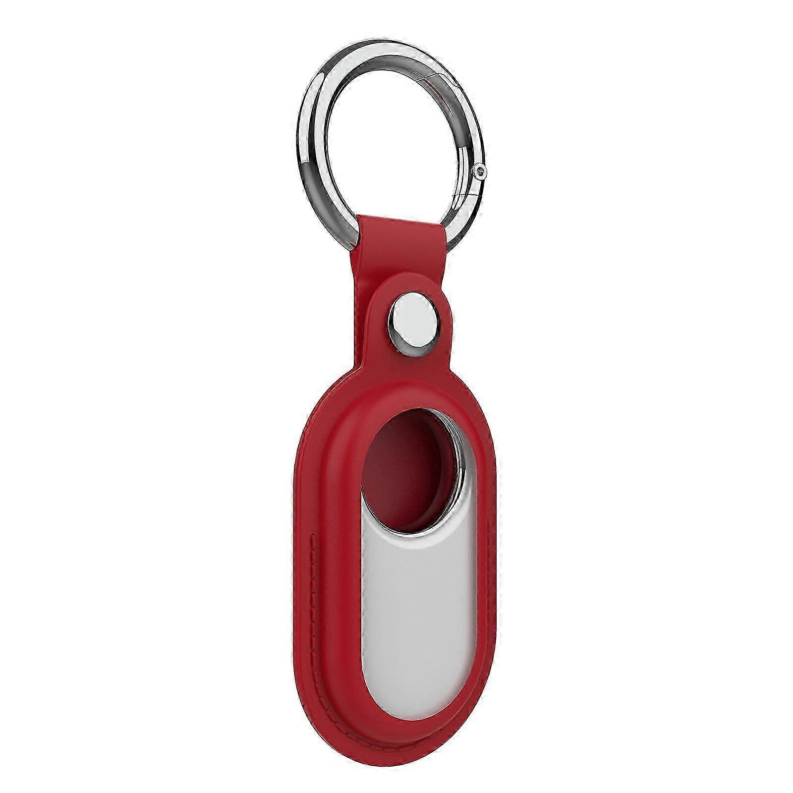 Holder Case for Samsung Galaxy SmartTag 2, PU GPS Tracker Protective Case for Galaxy Smart Tag 2 with Key Ring