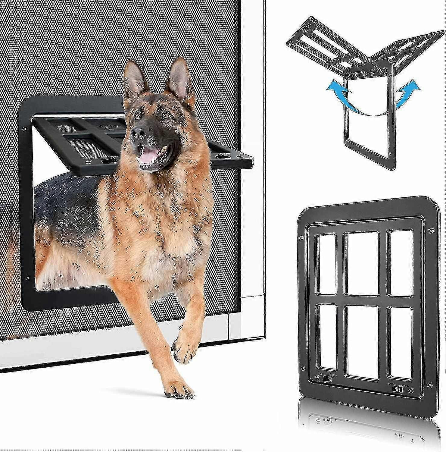 Cat Flap Fly Screen Automatic Closure, Dog Flap With Magnets Flap Lockable, Dog Flap Fly Screen Balc