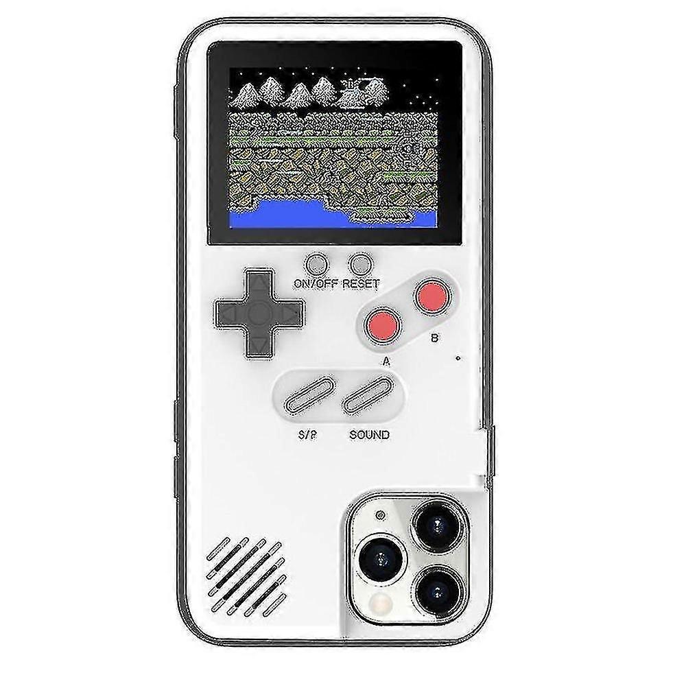Playable Gameboy Case For Iphone 13 12 11 Pro Max Plus Cases Retro Game Console Cover High Quality-For iphone 13Pro-White