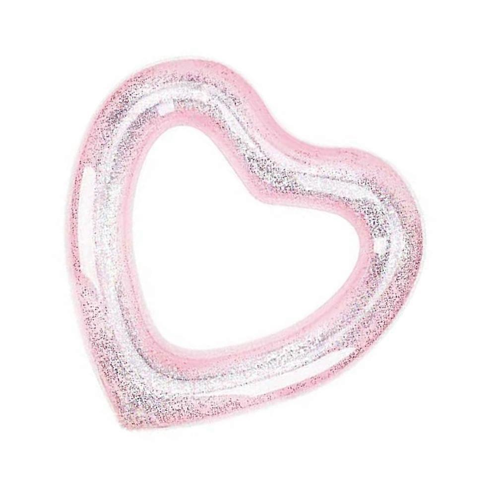 Inflatable Heart Swim Ring Glitter Heart Pool Float Funny Outdoor Beach Pool Float
