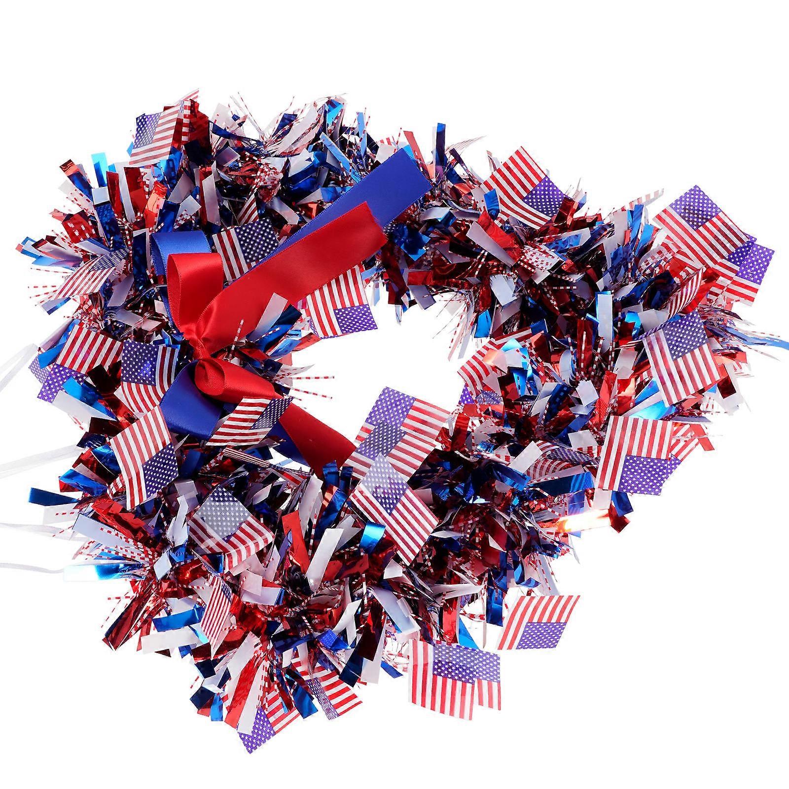 Independence Day Wreath Door Hanging Circular Multi Color 1Pcs