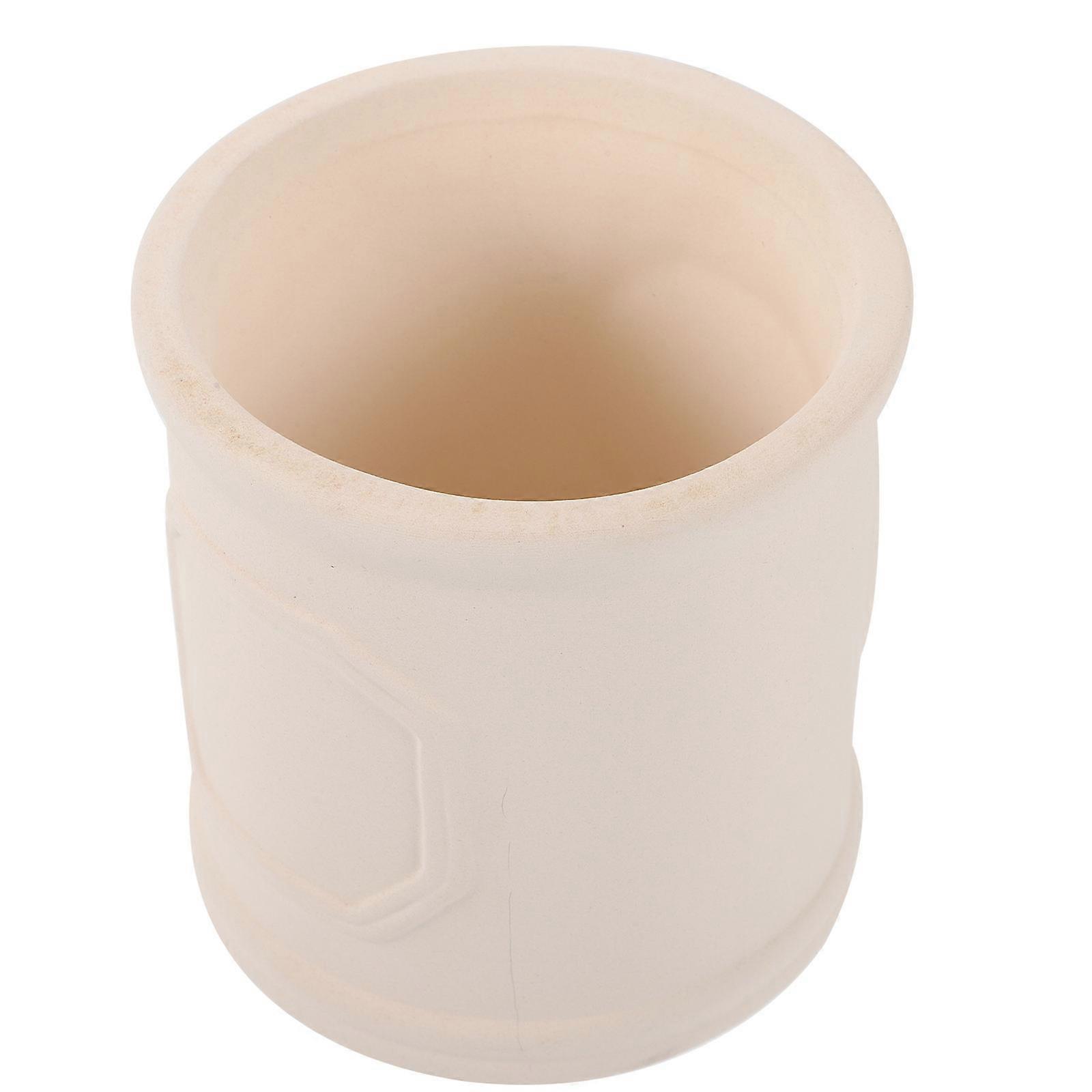 Ceramic Plant Vase For Office Use Matte White Color Minimalist Style 1Set