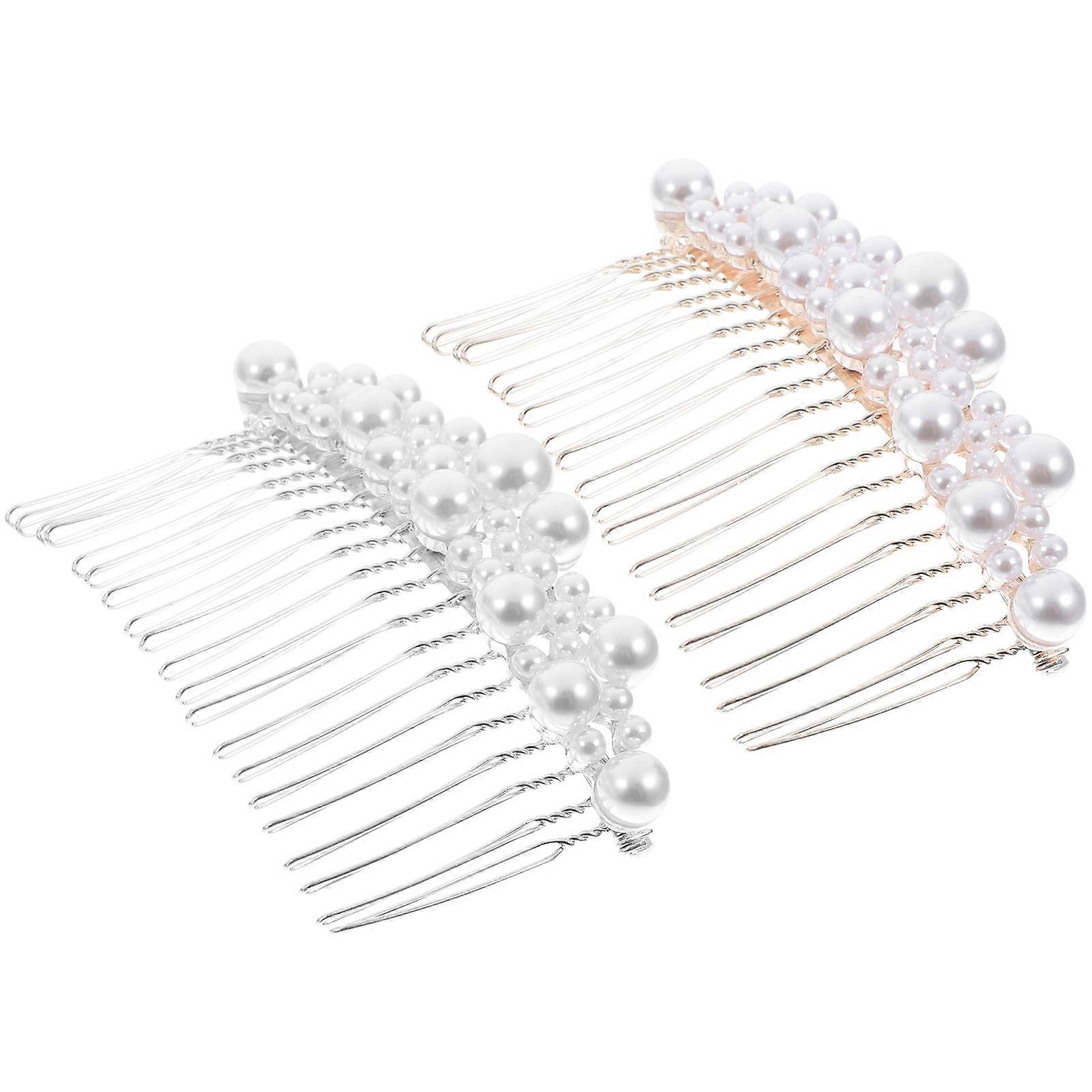 Here's a polished and professional product description based on your input:
**2PCS Hair Combs with Delicate Pearl Design – Elegant Hair