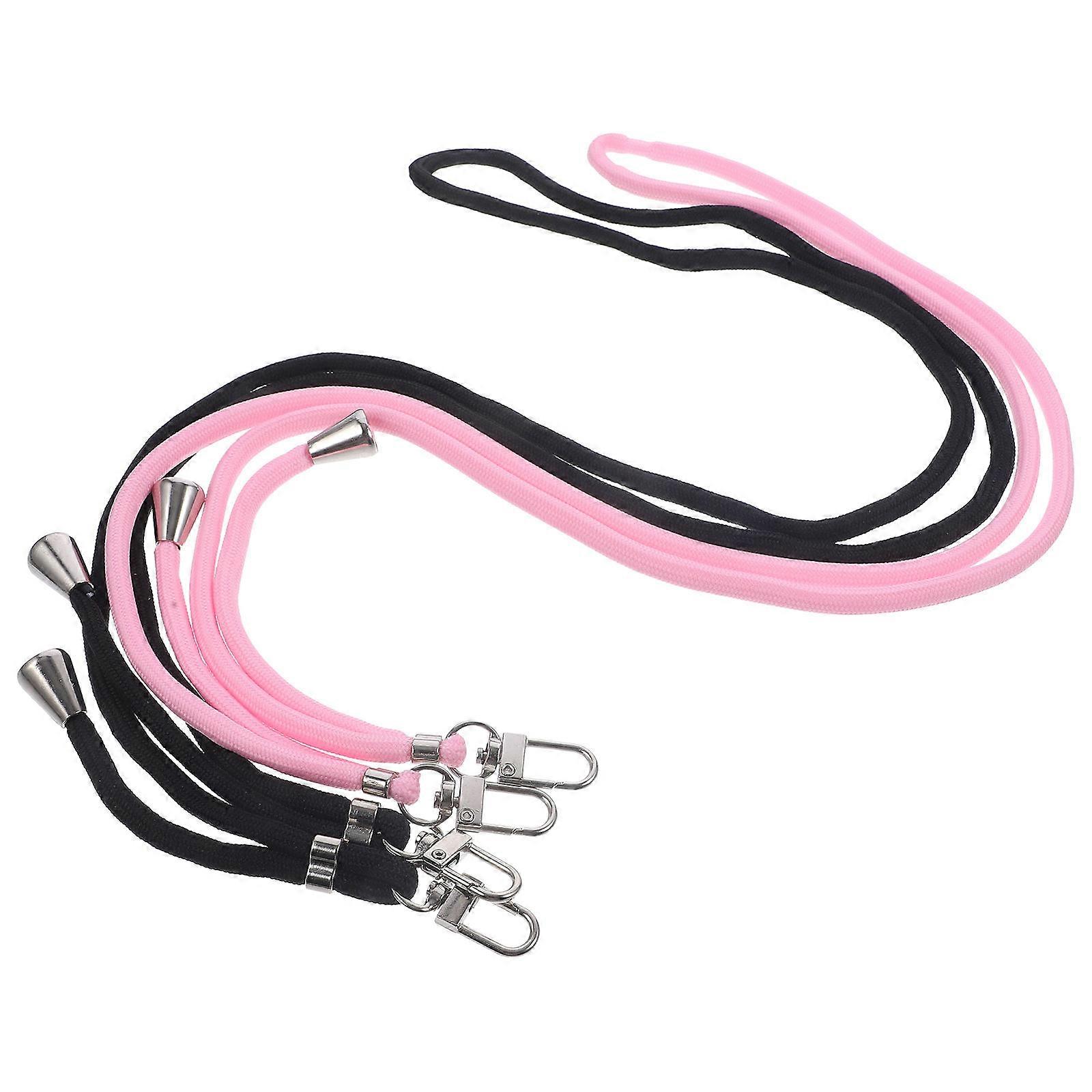 Cell Phone Lanyard With Strap Loss Prevention Neck Wearing Daily Use Black Polyester 2Pcs