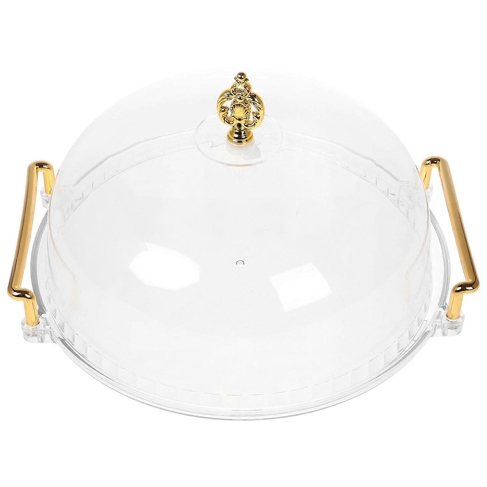 Storage Clear Dessert Serving Tray With Lid Minimalist Design For Gatherings Cafe Owners 1Set