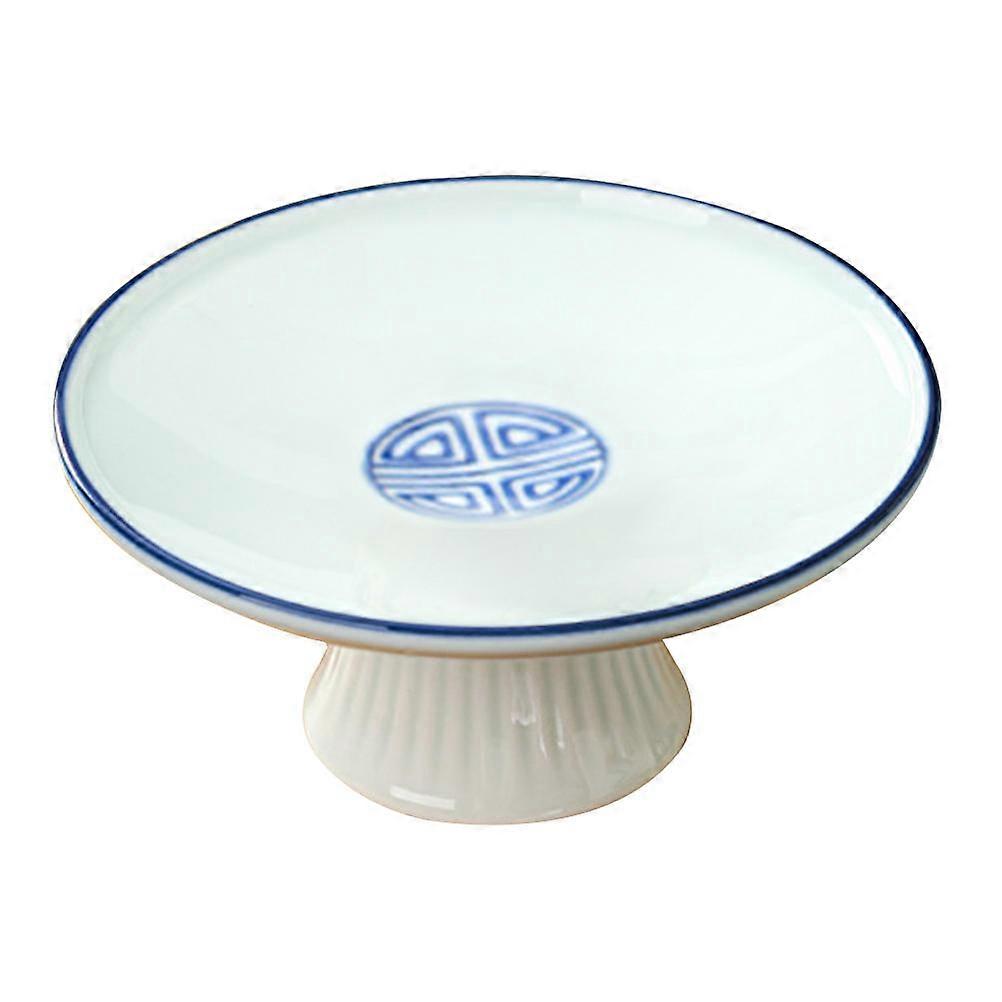 קערת פירות גבוהה עם מעמד תצוגת חטיפים קרמית צורה עגולה 15.2X15.2X7 ס"מ 1 יחידות