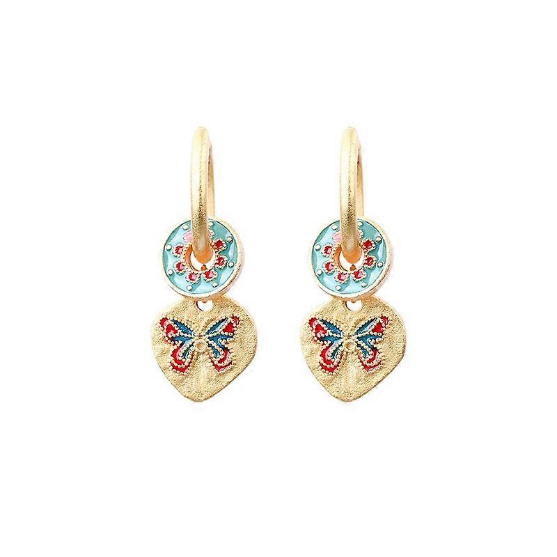 Butterfly Earrings Vintage Dangle Enamel Jewelry Gift