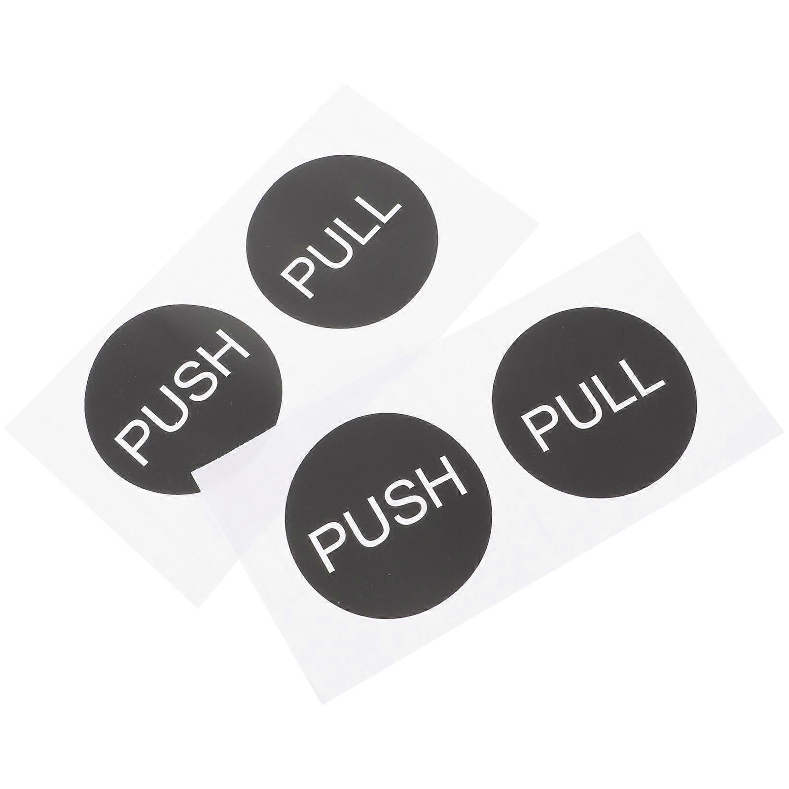 Push Pull Door Signs Stickers Adhesive Backed Commercial Space Decor 4 Sets