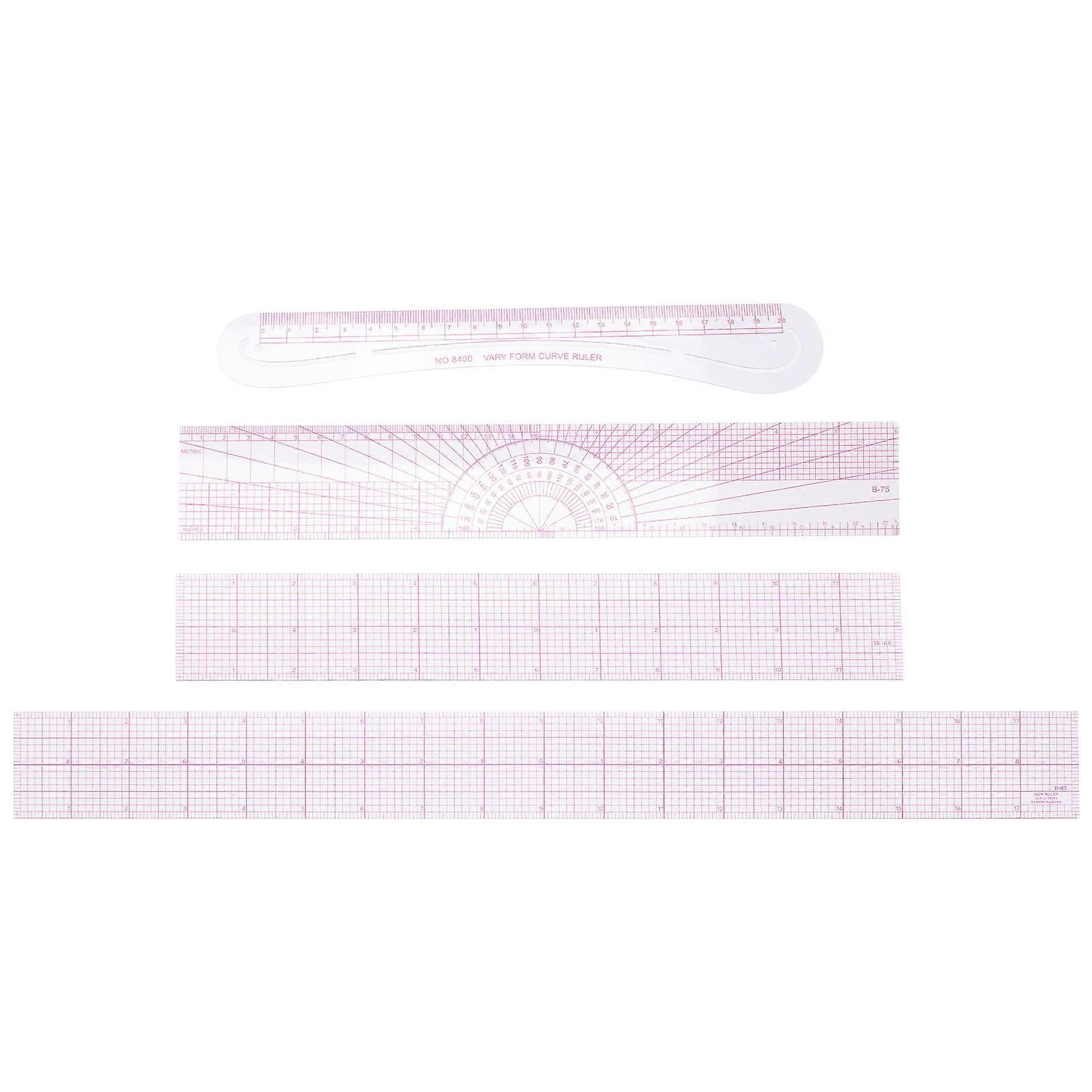 Drafting Ruler Clear Multi Functional Sewing Supplies Accurate Scale ...