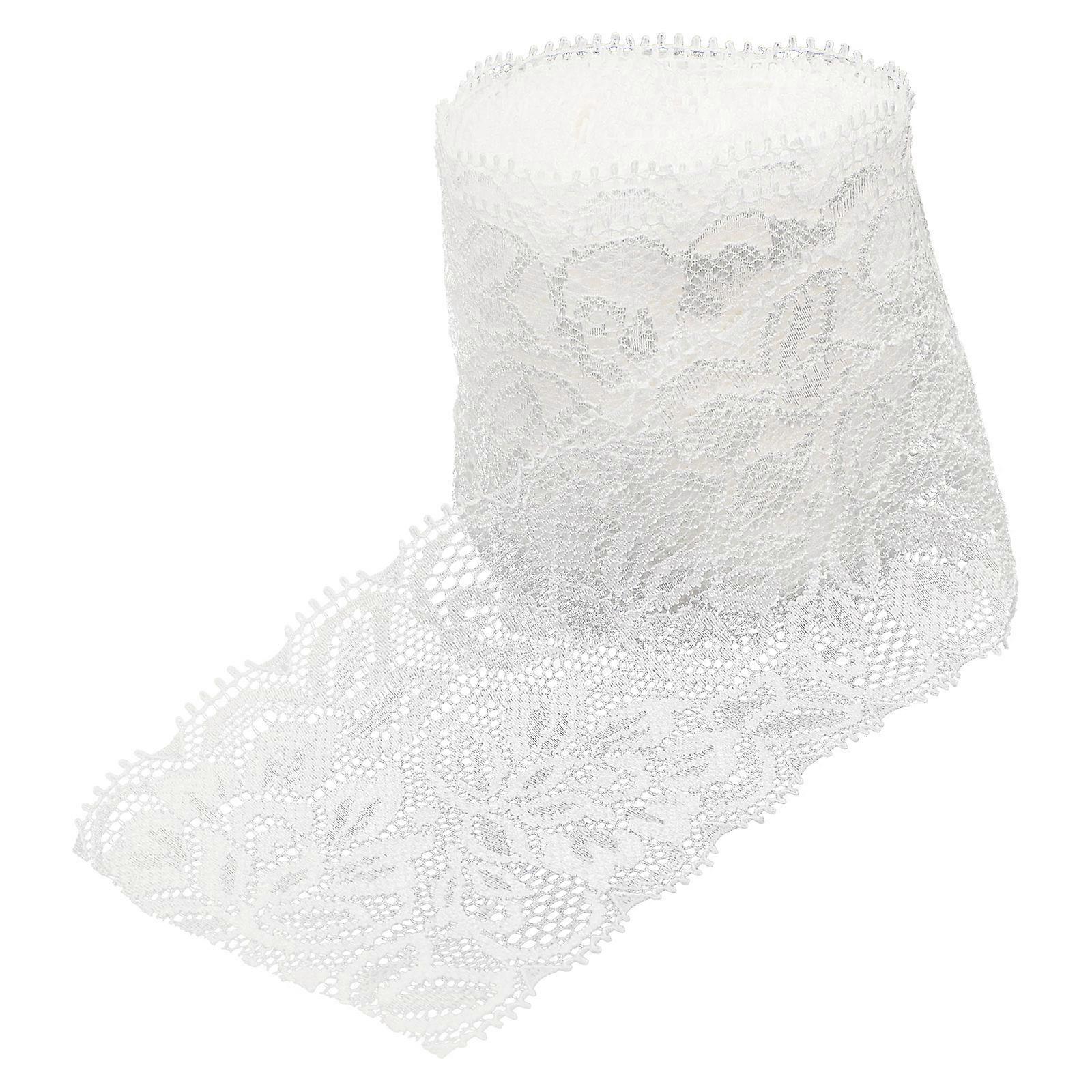 Elastic Lace Trim for DIY Garment Decoration, Versatile White Sewing Material for Clothing Embellishment, Crafts, Skirts, and Curtains – Durable and
