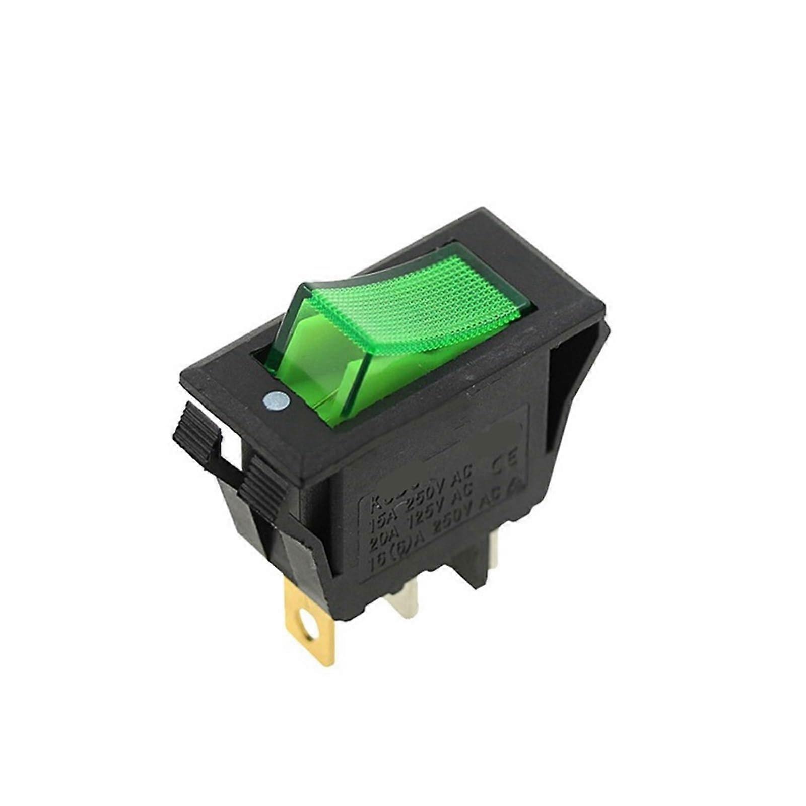 KCD6 Marine Toggle Switch, 2- or 3-Pole, 2-Position, 16A 250V, Illuminated Red With Green Light, 32 x 16 mm Panel-Mount