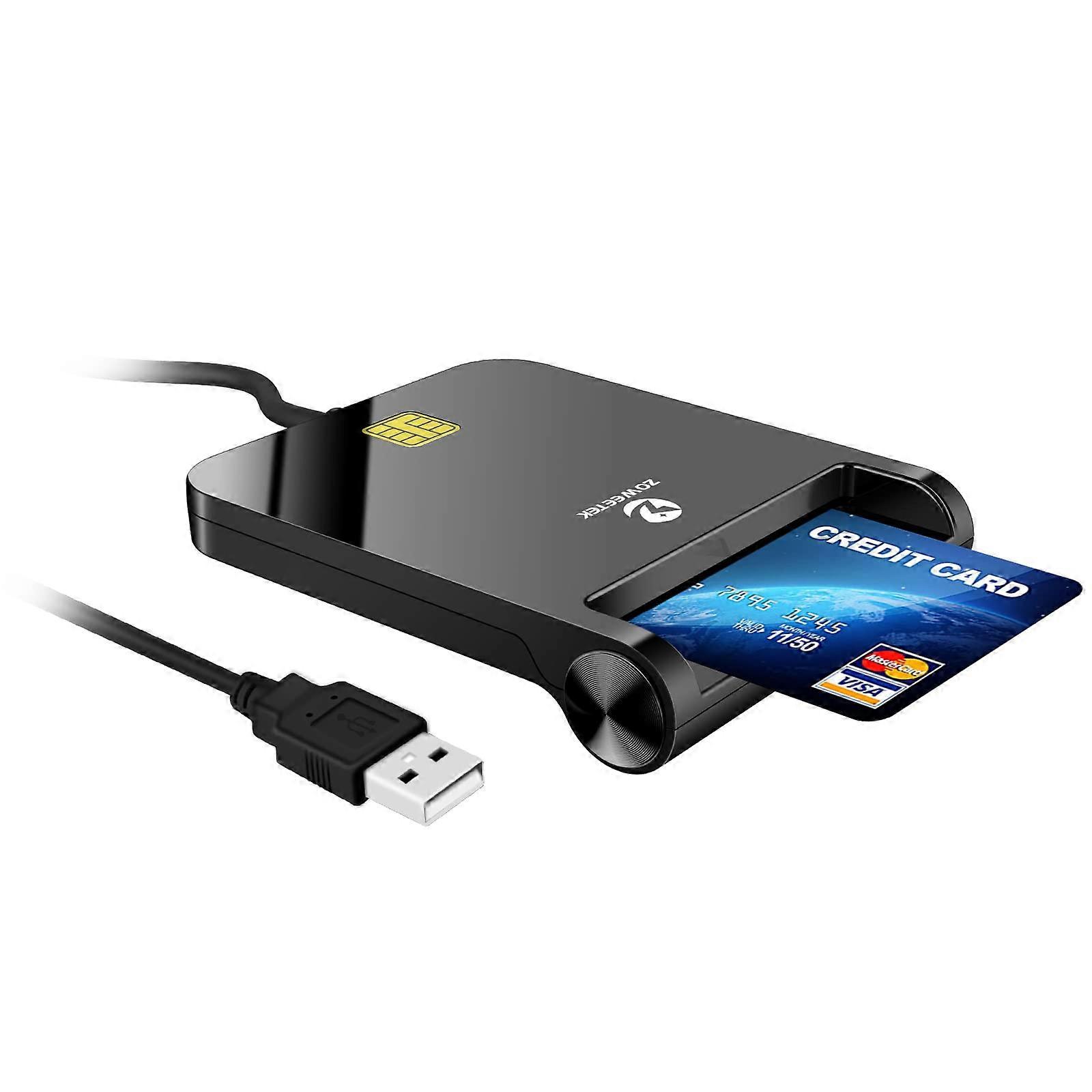 USB Smart Card Reader for Portuguese, Spanish, Belgian, and More, Compatible with Windows, Mac OS