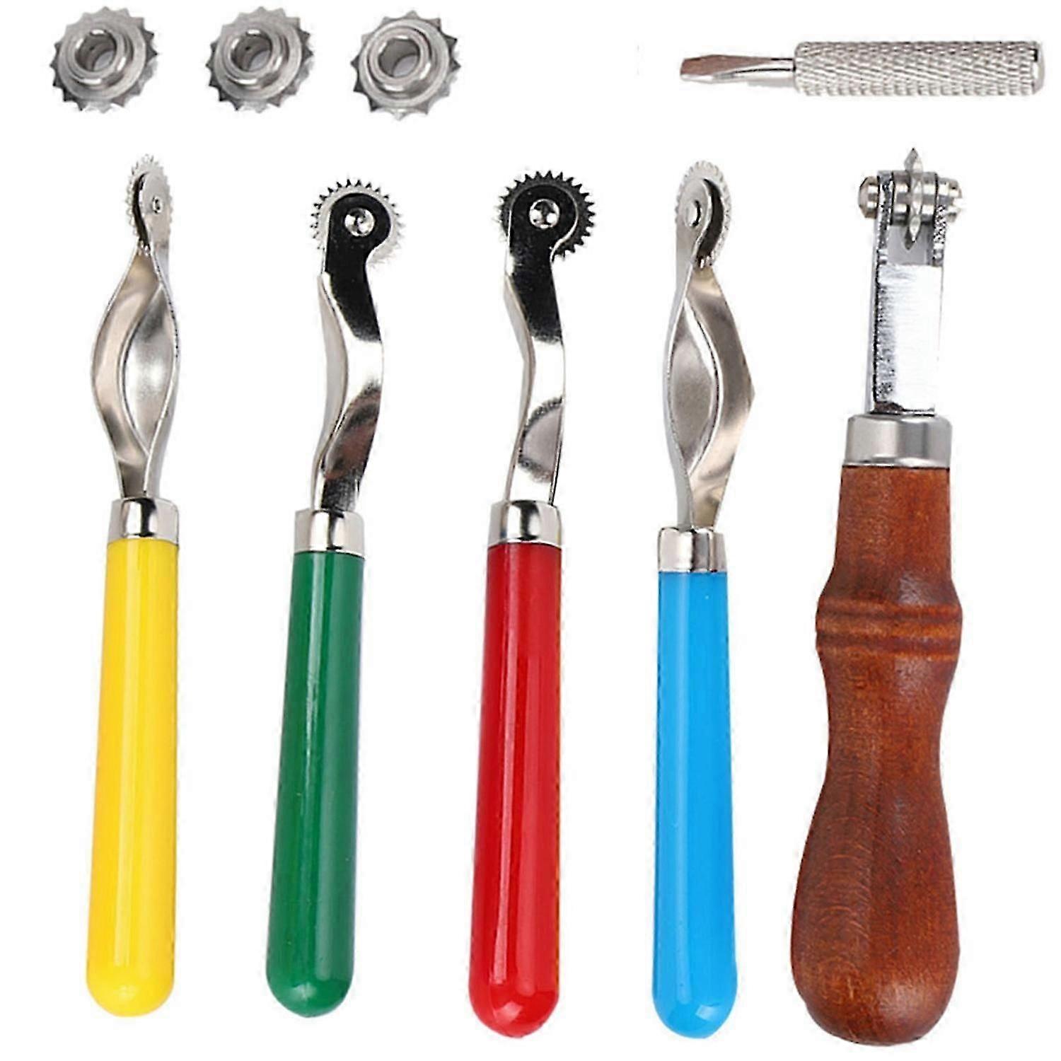 5Pcs Leather OverStitch Marking Wheel Handcrafted Scribe Point Make Tool Sewing