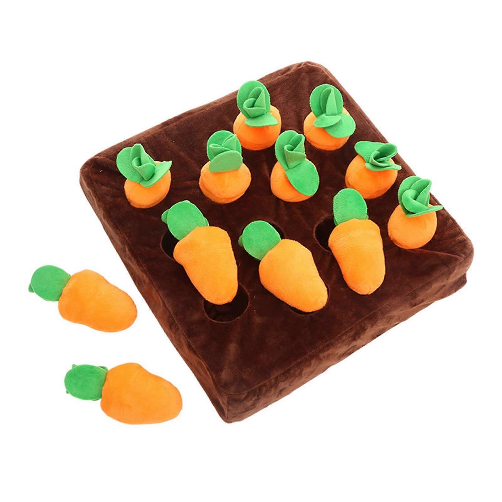 Dog Chew Toy Plush Seek & Hide Game for Aggressive Chewers Soft Carrots Training Interactive Pet Supplies