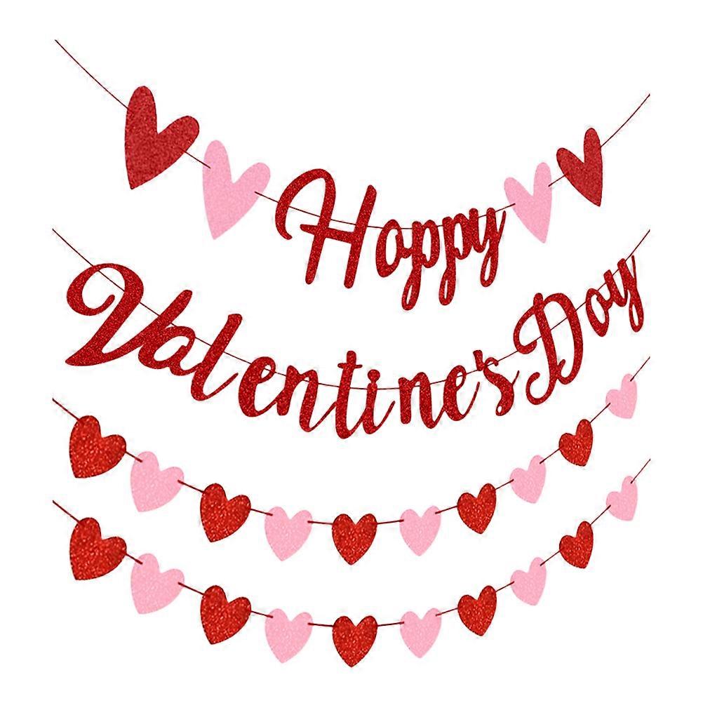 Valentines Hanging Accessories Valentine Day Hanging Decors Heart Shape Red Paper Decoration 3Pcs
