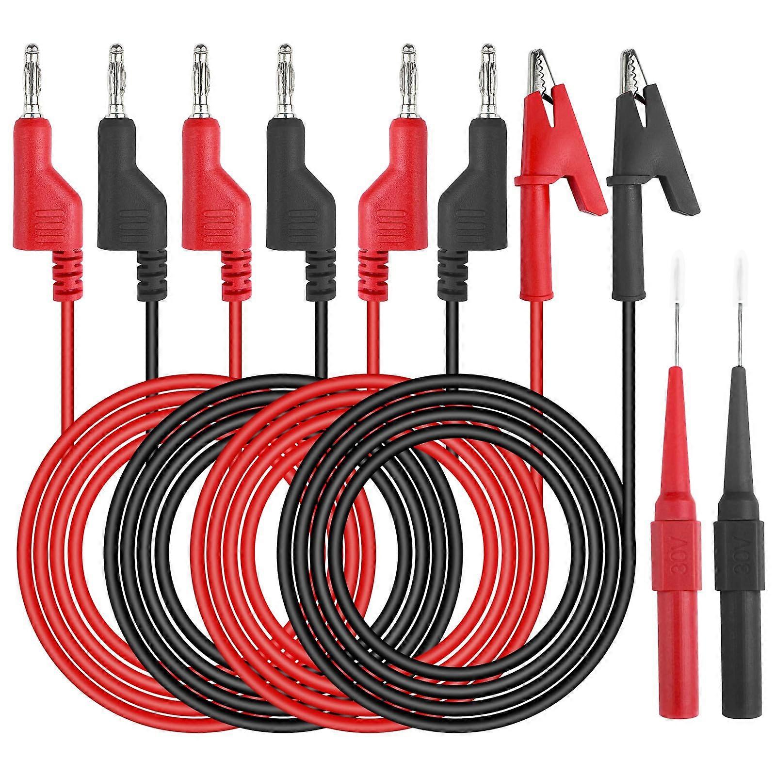 Crocodile Clips with Cable, Test Probes, Banana Plug for Multimeter Testing