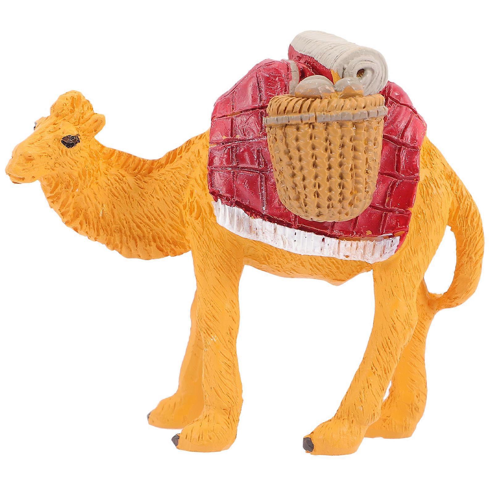 Miniature Realistic Camel Ornament for Home Decor, Cute Animal Sculpture, Resin Decoration for Bookshelf, Table, or Shelf