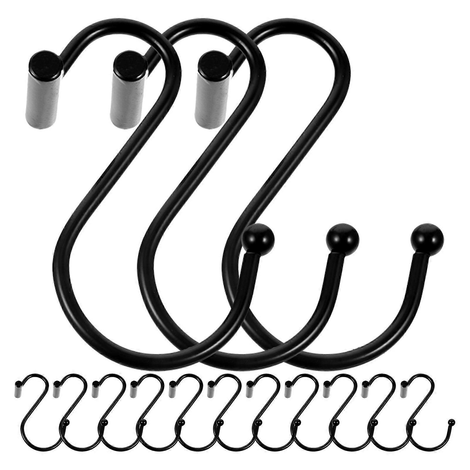Black Iron Curtain Holdback Hooks for Fixing 24pcs Design