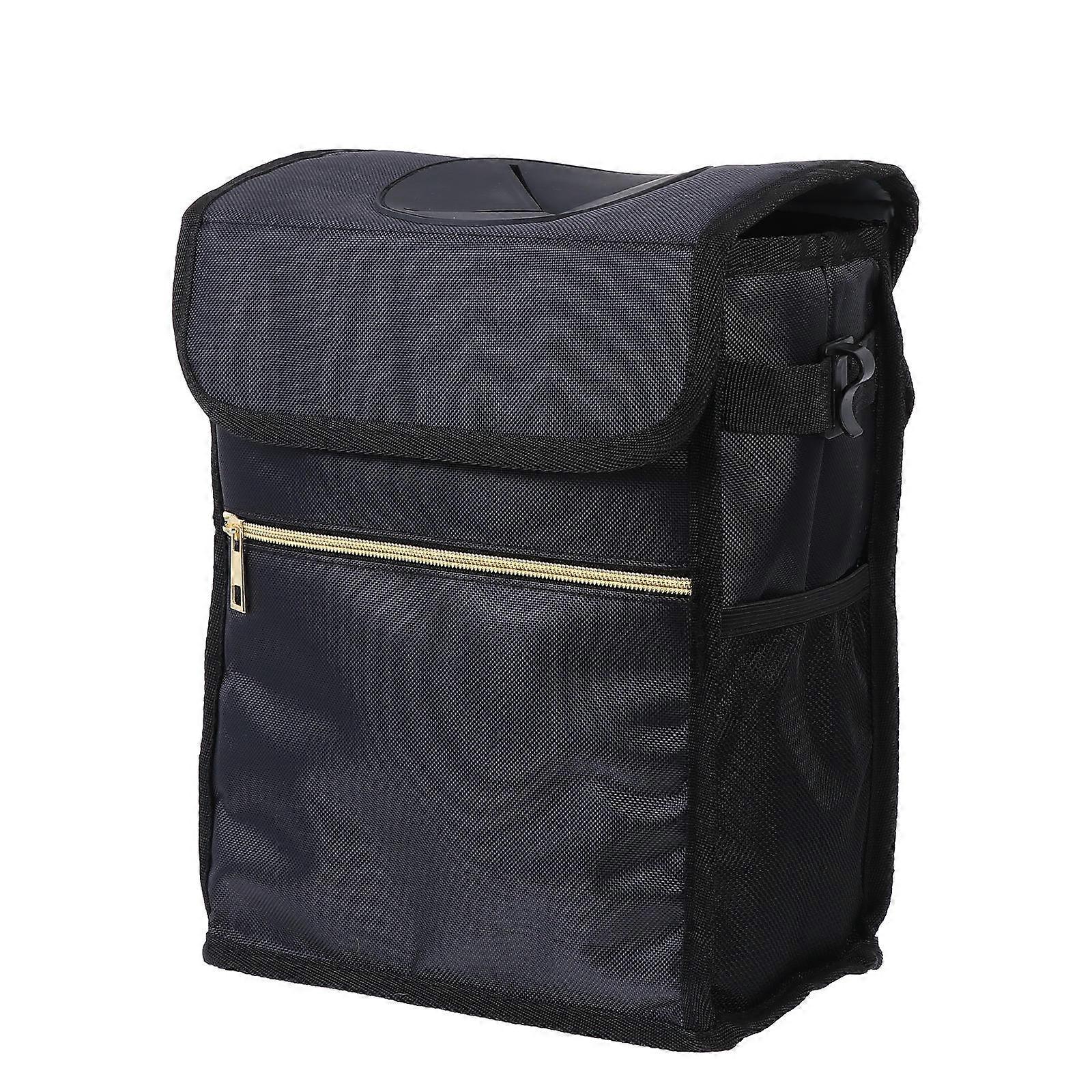 Multifunctional Vehicle Garbage Bag Waterproof Car Trash Can Large Capacity Bucket Shape Black 1Pack
