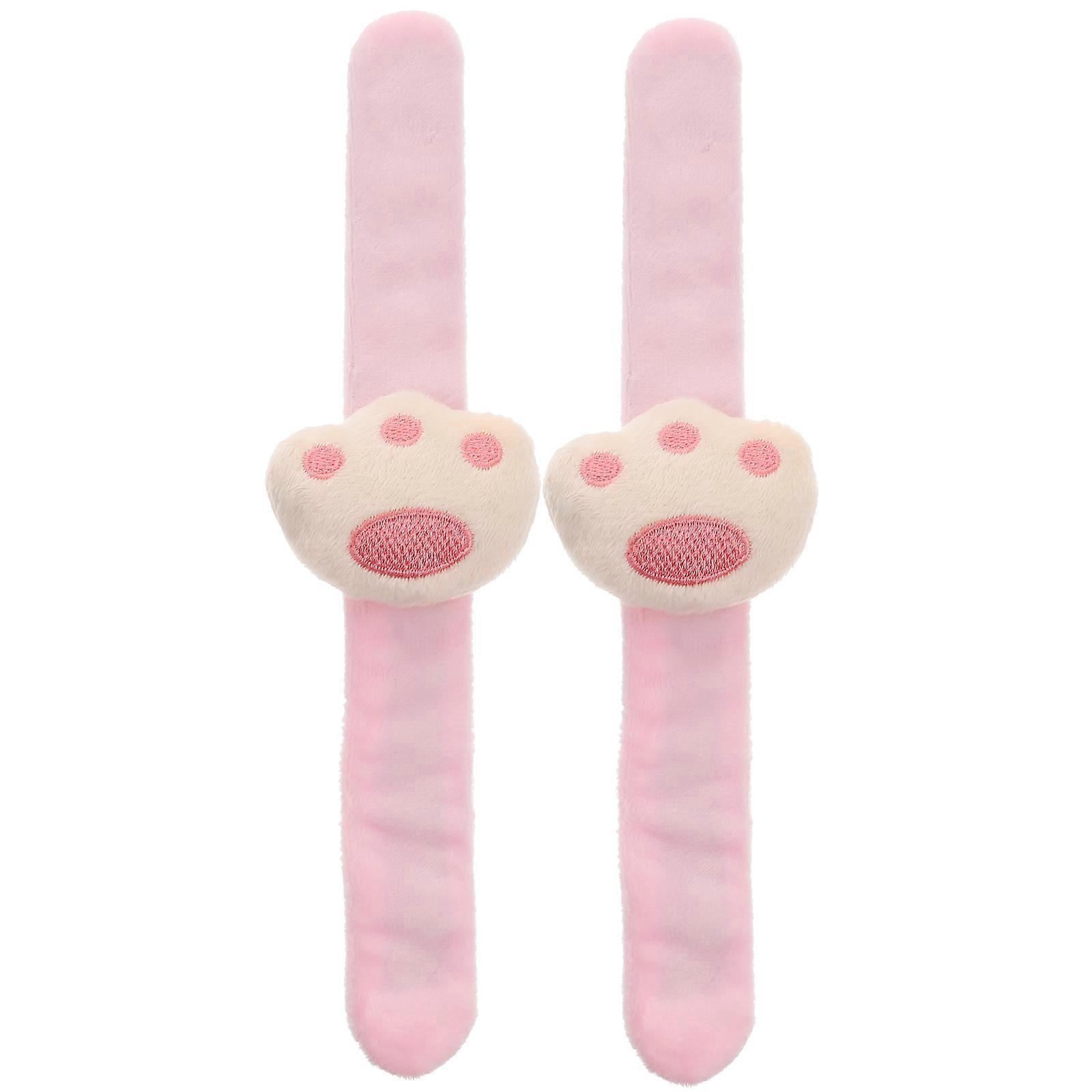 Adorable Plush Slap Bracelets for Kids Party favors Pink Smooth and Comfortable 2pcs