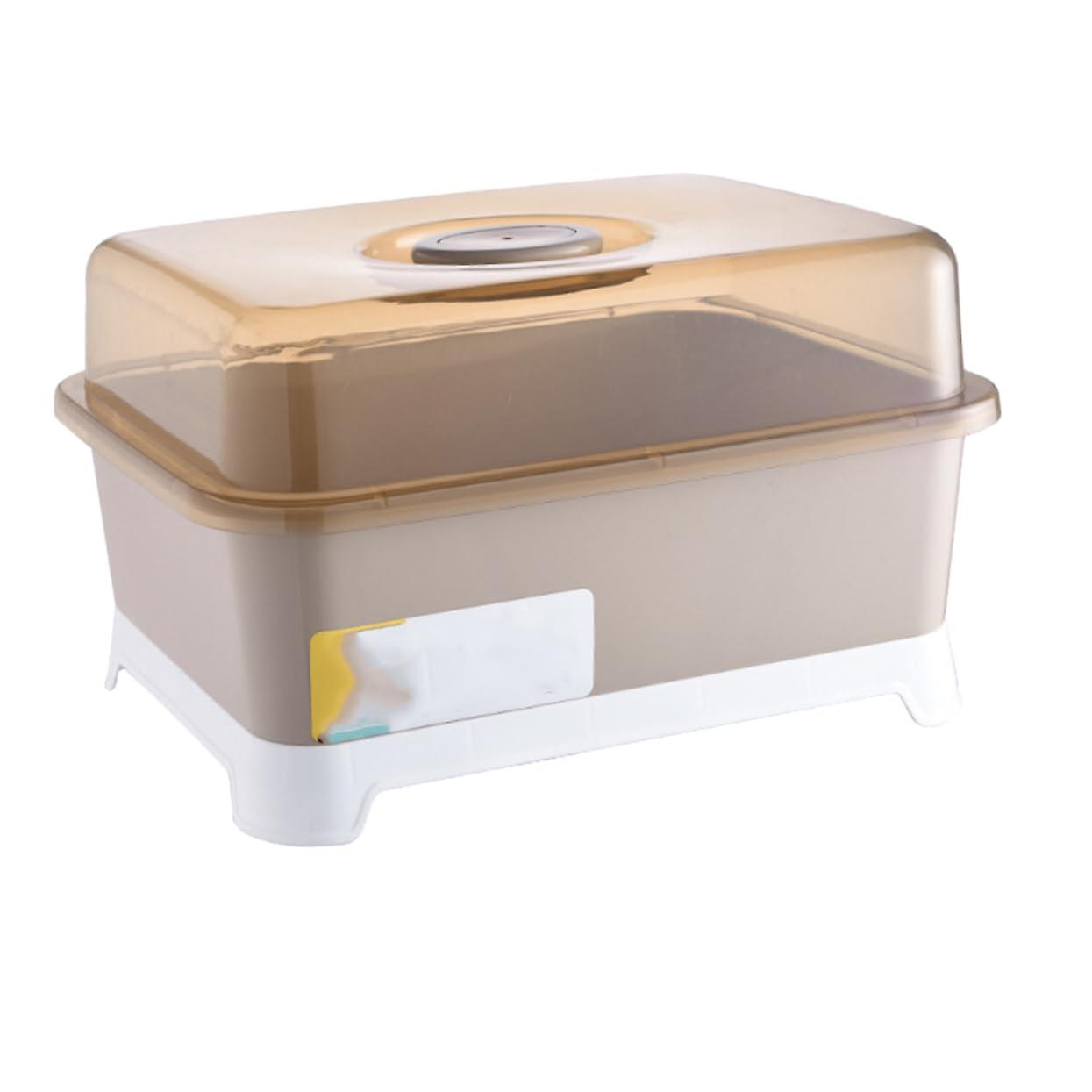 1piece kitchen utensil storage box with lid, practical dish drainer, waterresistant design for pots, bowls, and cutlery, spacesaving for kitchen.