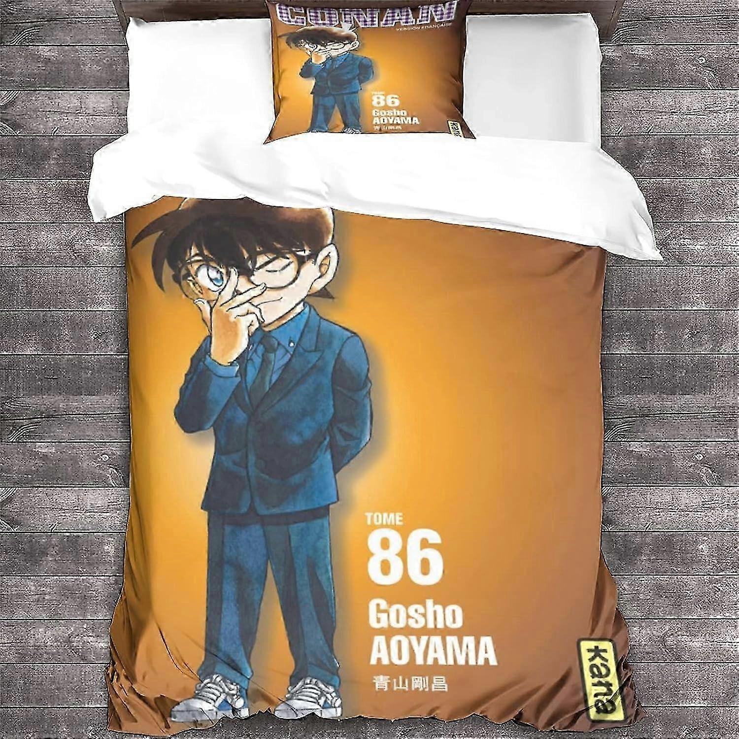 2025 Detektiv Conan Sängkläder D Conan Edogawa Anime Utskrift Påslakan Och Örngott Har Dragkedja Student Ungdom Pojke Flicka Sin 135 * 200 CM