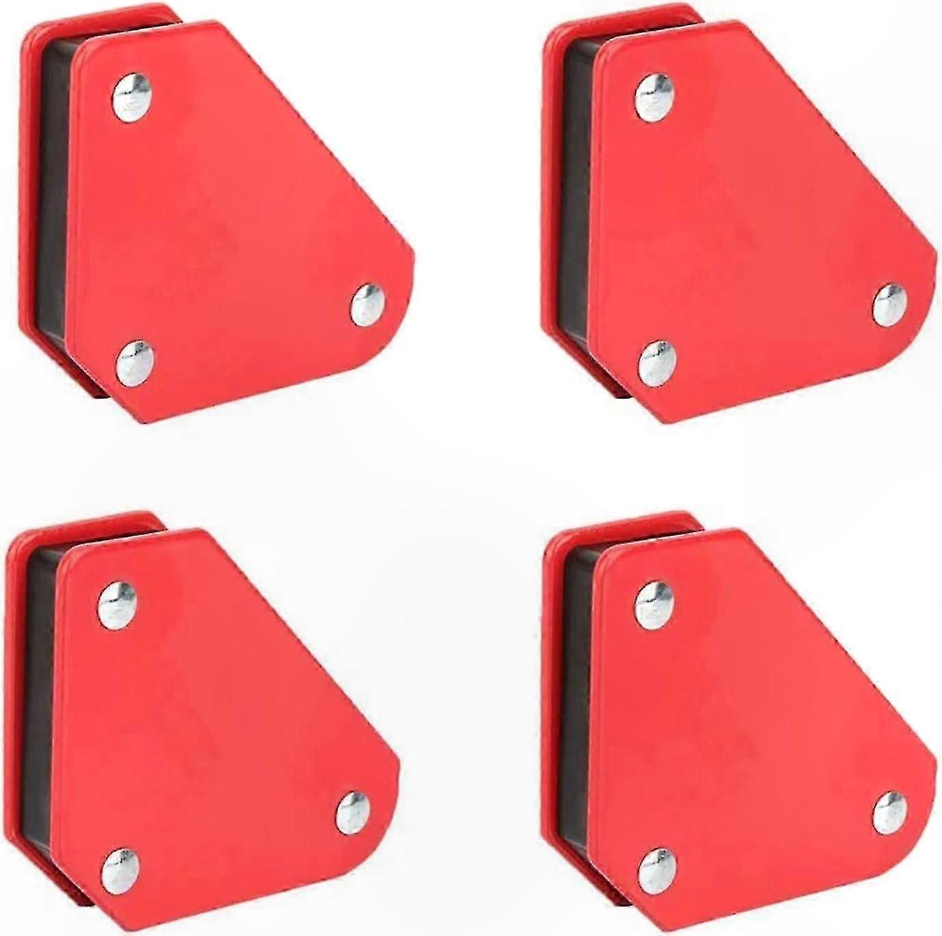 4-Pack Magnetic Welding Holders with Red Angle Clamps for Secure Fixing