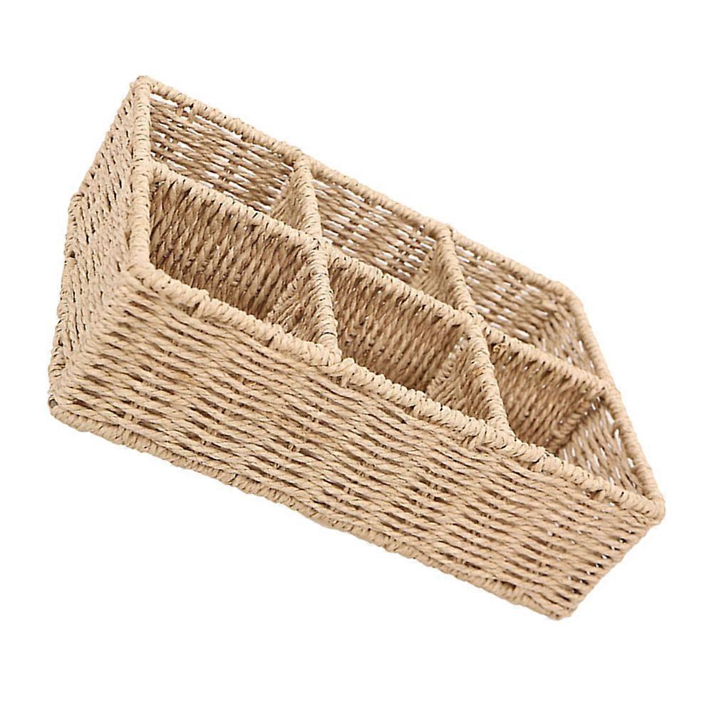 Hexagonal Compartment Woven Basket For Homeowners Organization And Decor 30.5x20.5cm 1Set