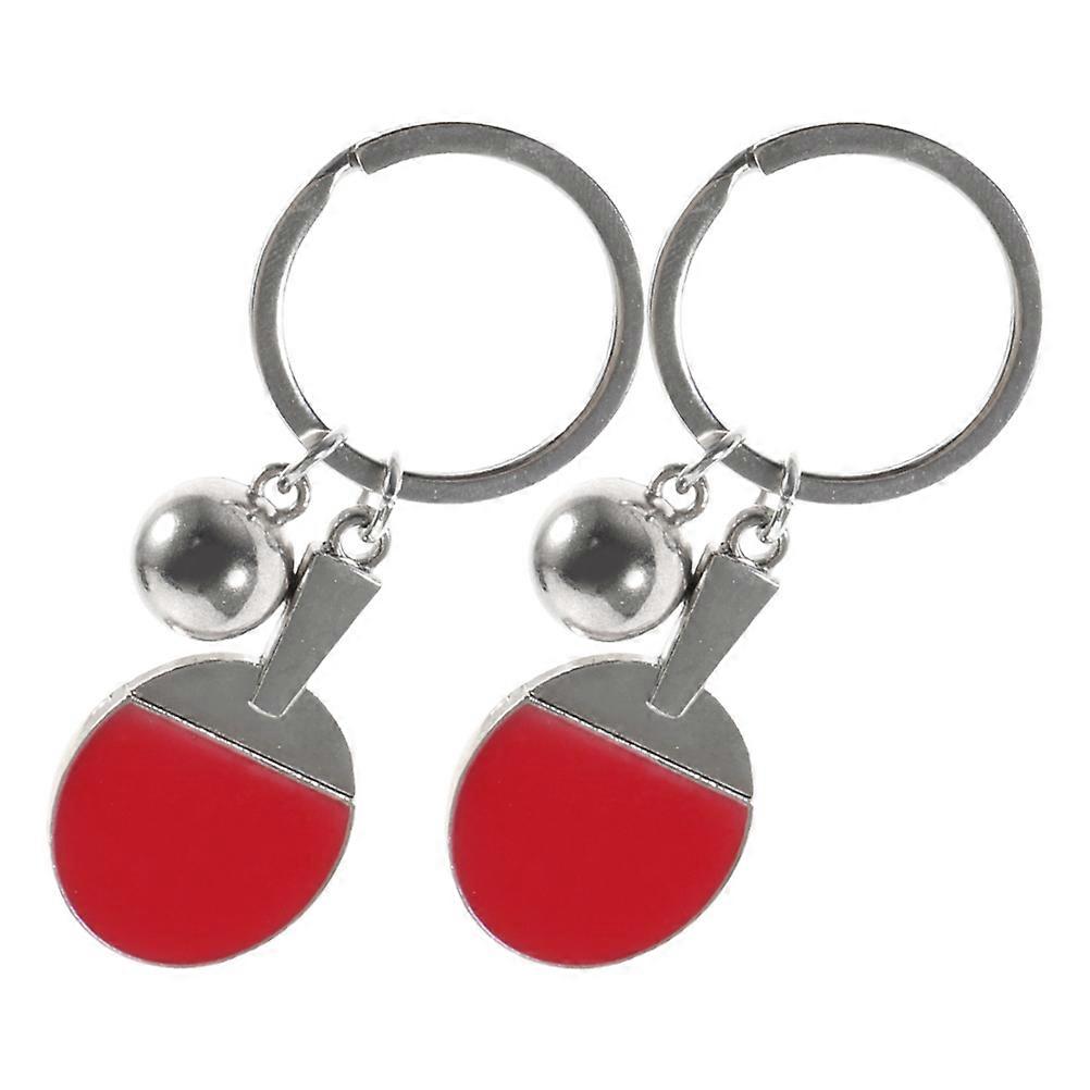Realistic Design Table Tennis Racket Keychain Sports Accessory for Everyday Use Featuring Multi Color 1 Pair