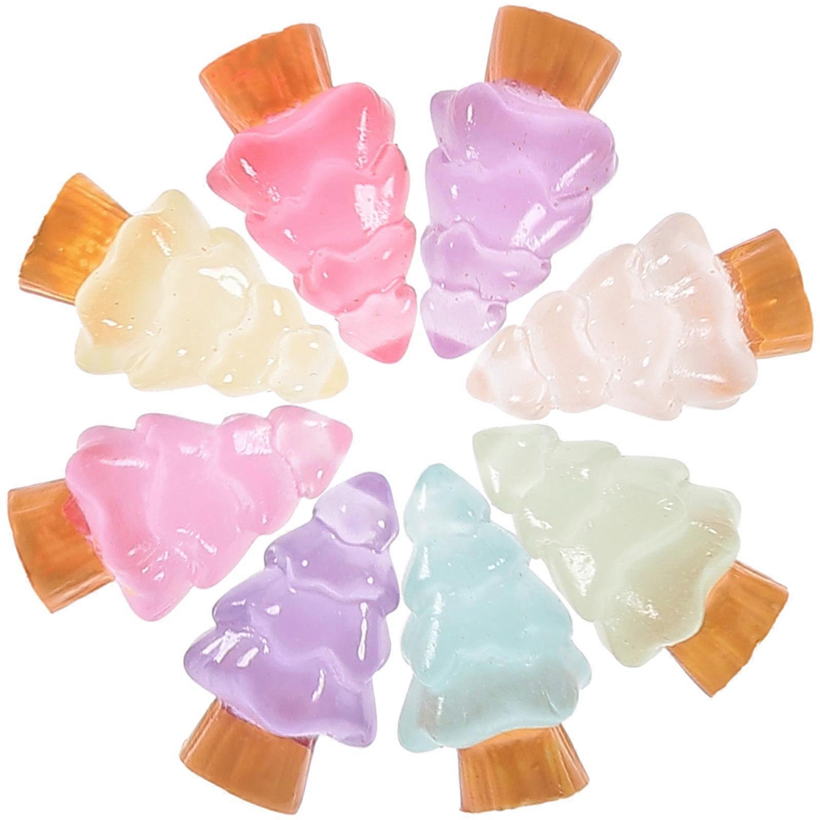 8Pcs Decorative Mini Christmas Tree Luminous Ornaments For Home Users And Crafts Enthusiasts With Various Colors