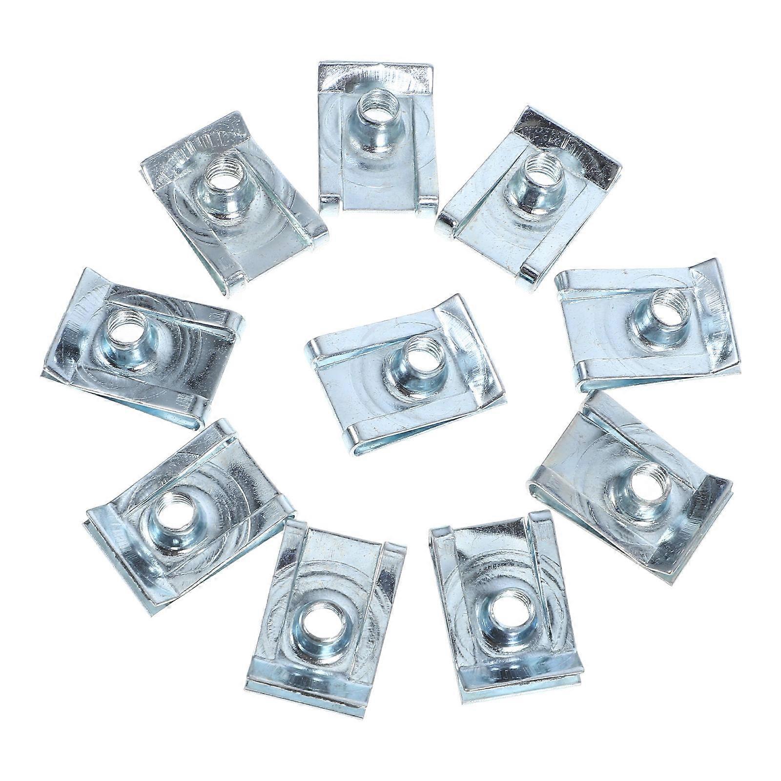 M5 Motorcycle Fairing Bodywork Panel U Clips Silver Fasteners For Fixing-Based Use In And Bumper 10Pcs
